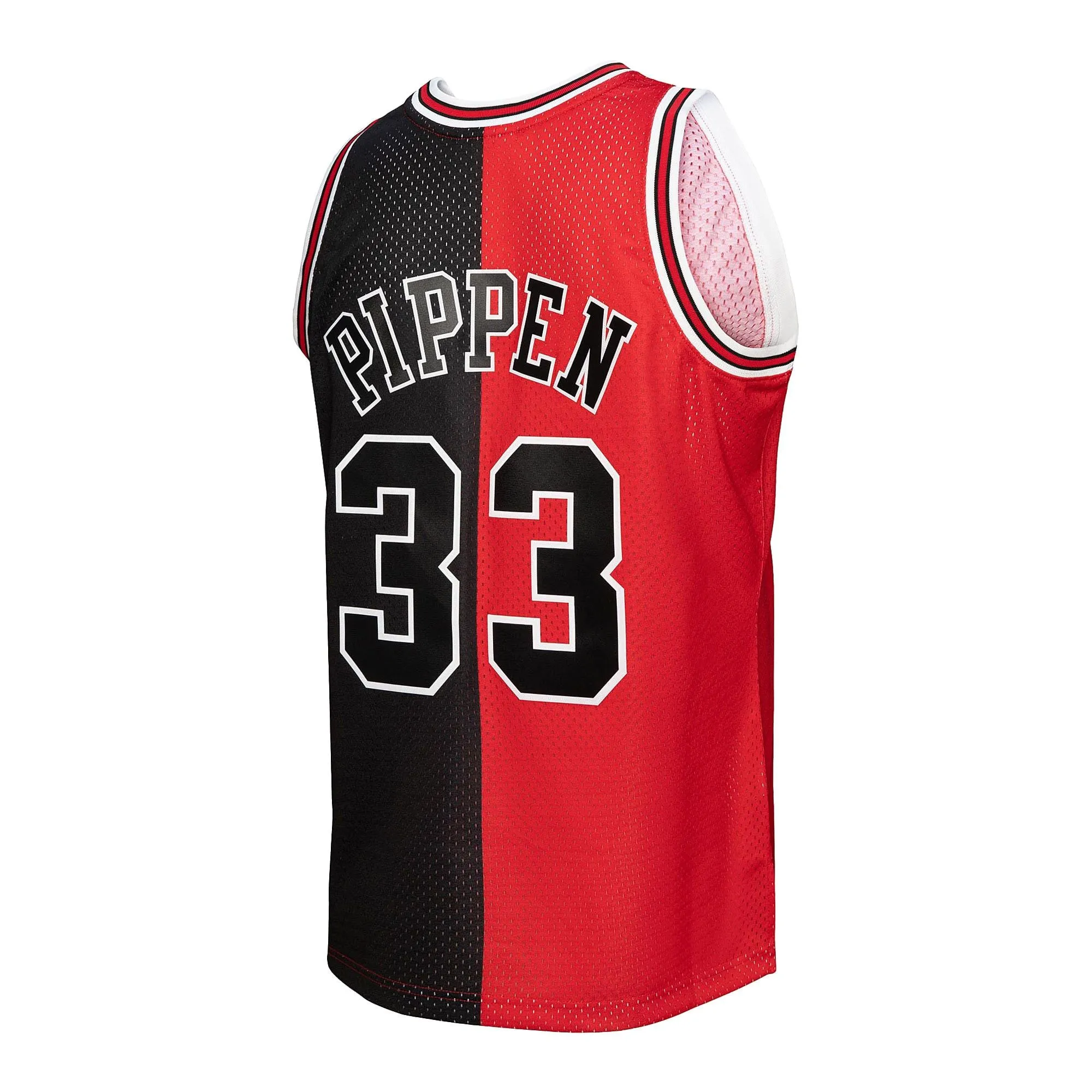 Scottie Pippen Chicago Bulls Mitchell & Ness Big & Tall Hardwood Classics 1997/98 Split Swingman Jersey - Red/Black