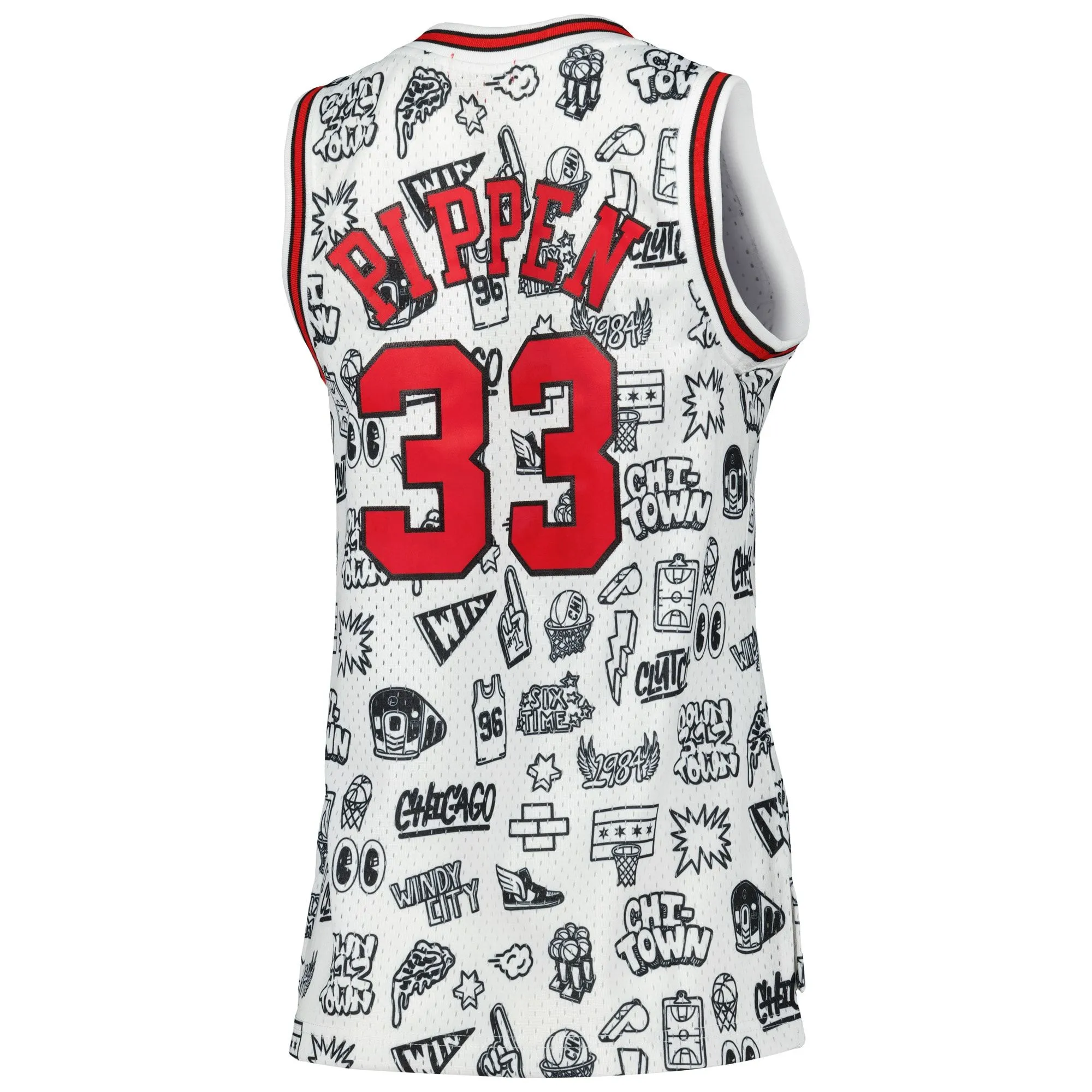 Scottie Pippen Chicago Bulls Mitchell & Ness Women's 1997 Doodle Swingman Jersey - White