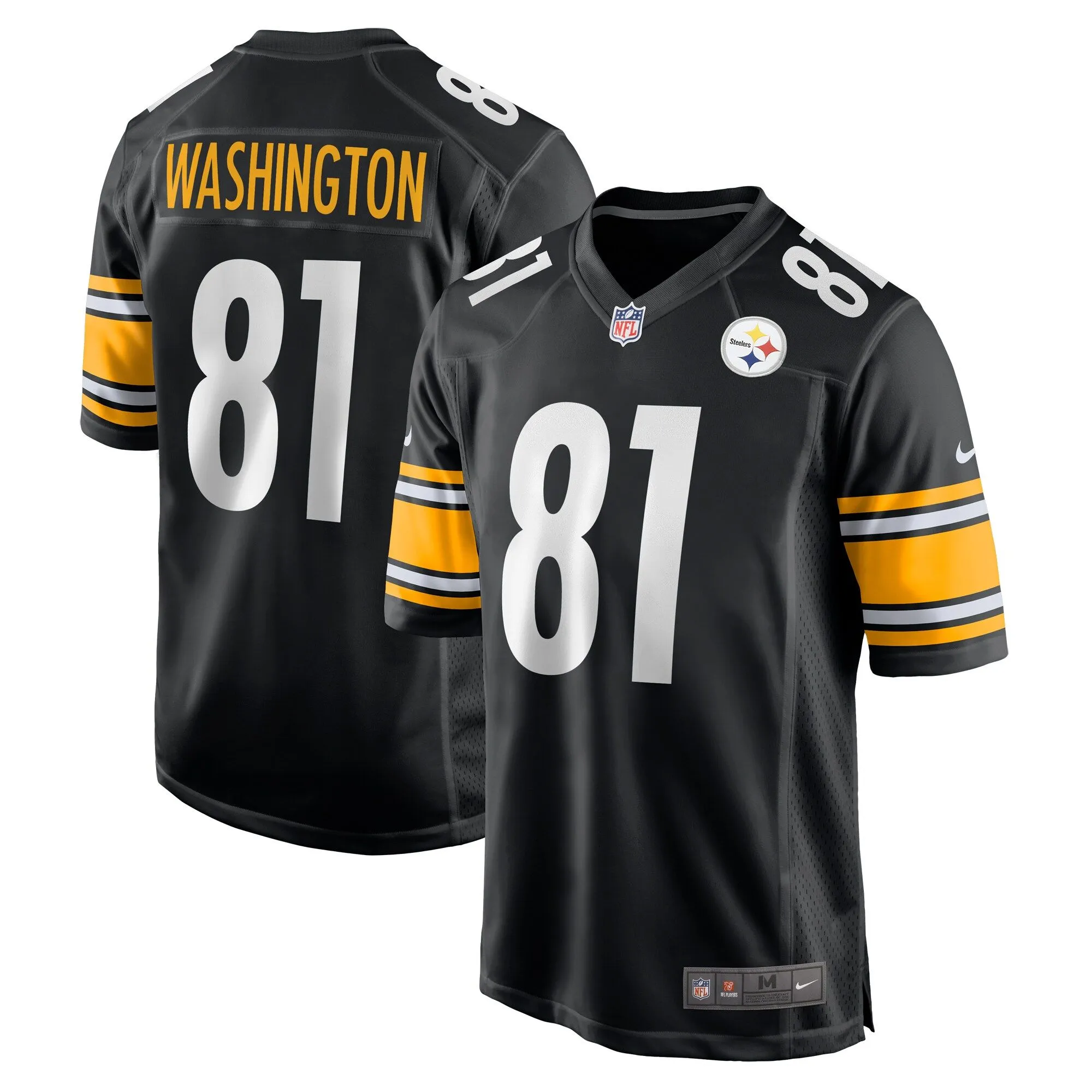 Scotty Washington Pittsburgh Steelers   Game Jersey -  Black