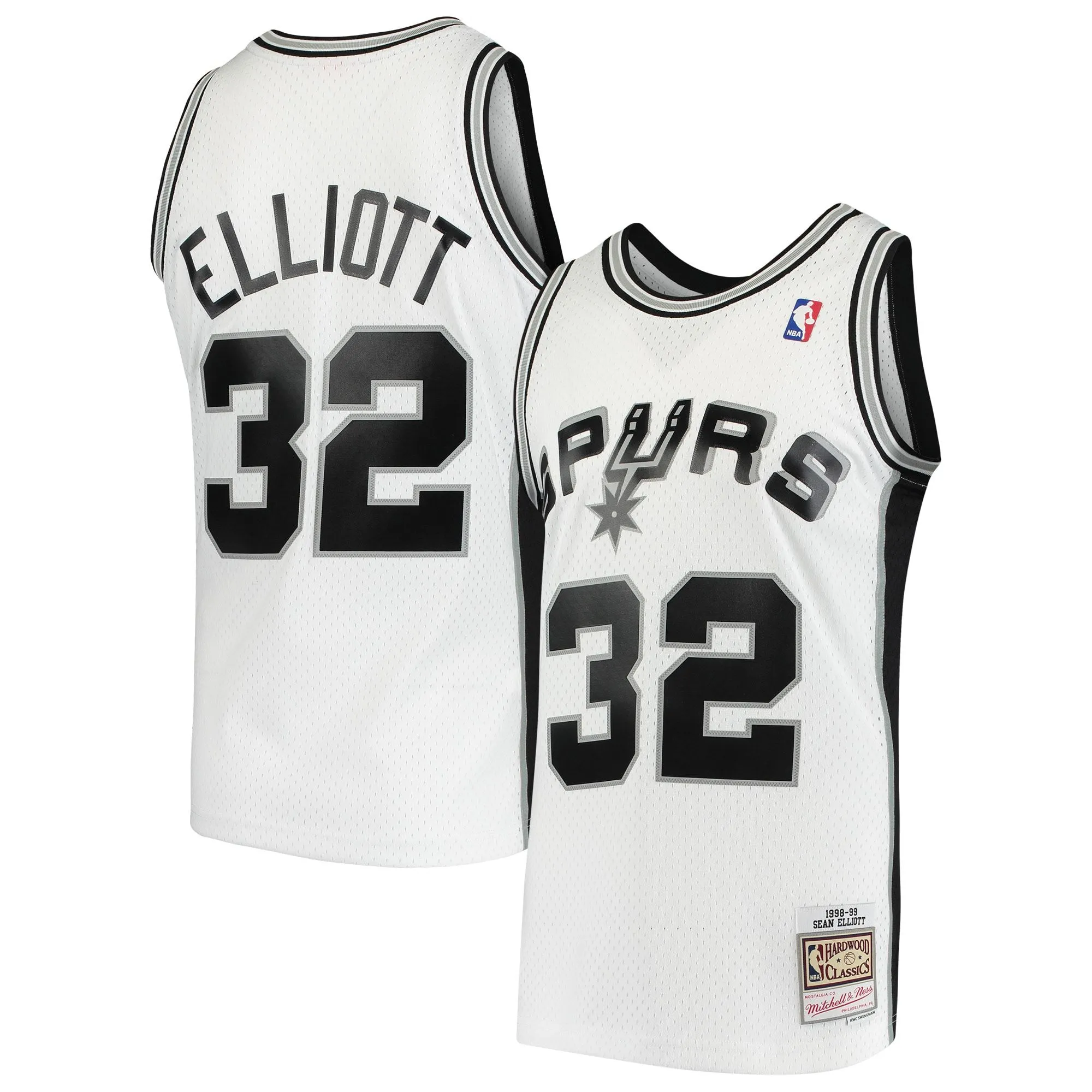 Sean Elliott San Antonio Spurs Mitchell & Ness 1998/99 Hardwood Classics Swingman Jersey - White