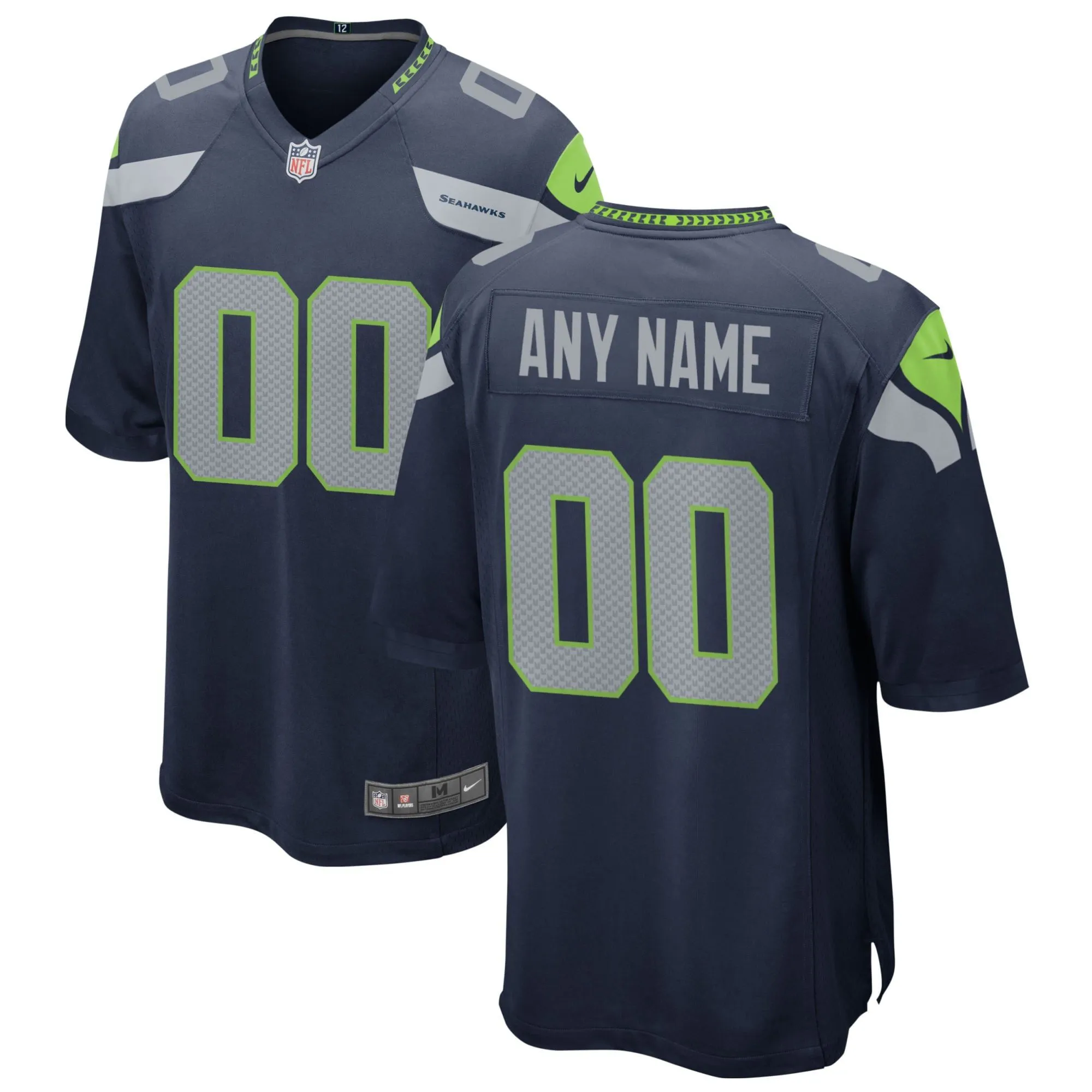 Seattle Seahawks  Custom Game Jersey - College Navy