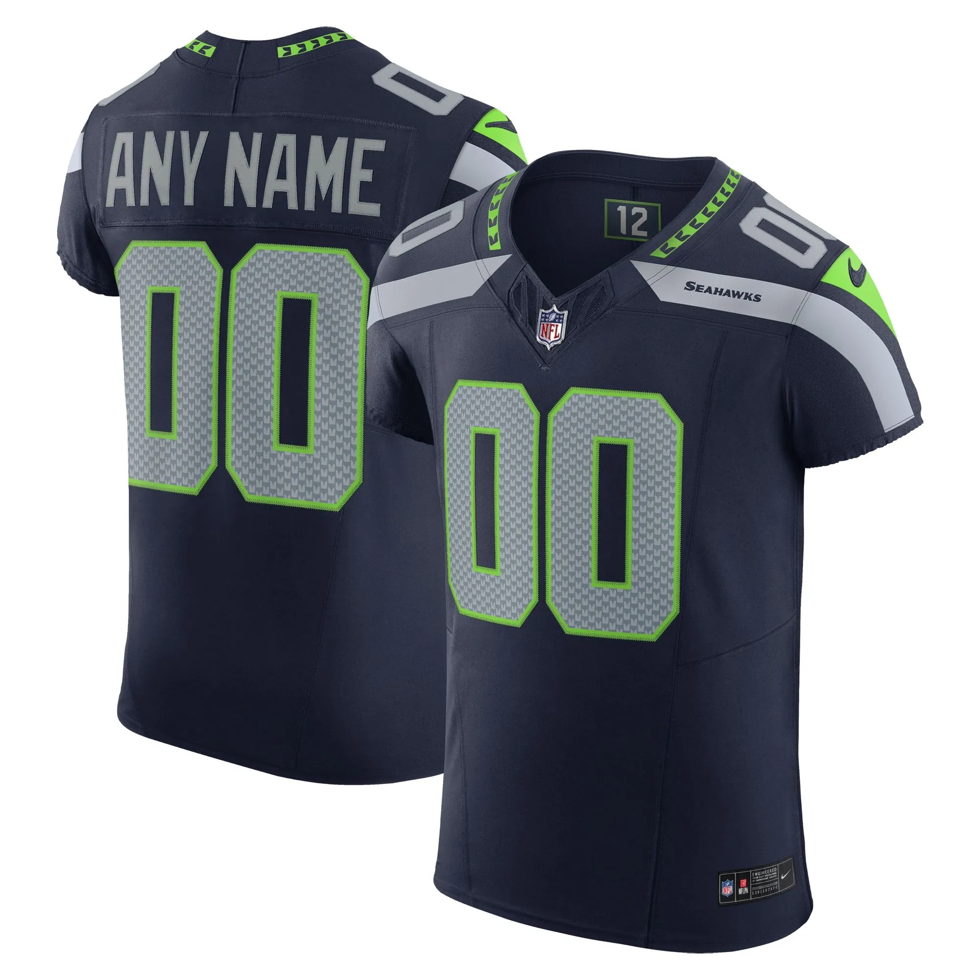 Seattle Seahawks  Vapor F.U.S.E. Elite Custom Jersey - College Navy