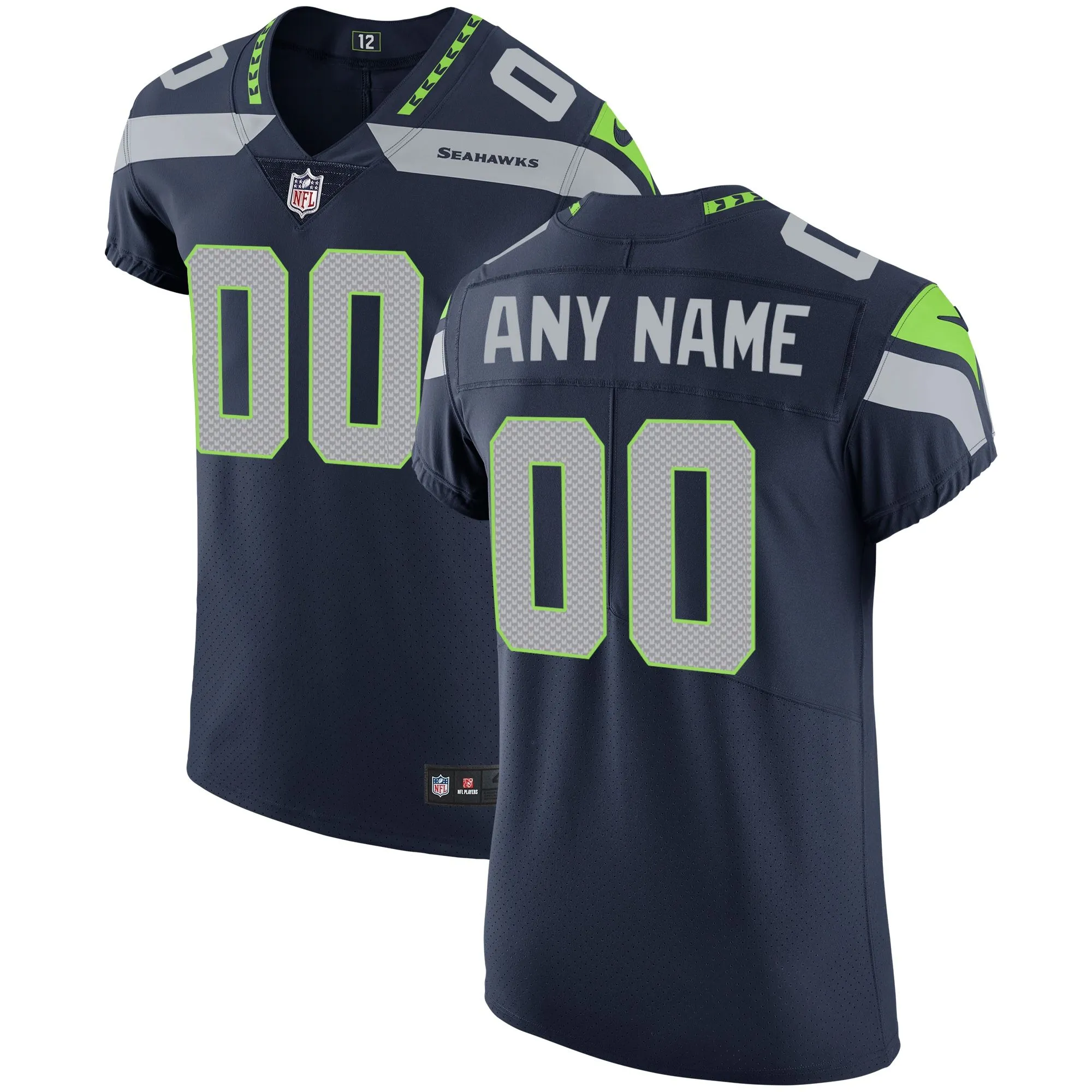 Seattle Seahawks  Vapor Untouchable Custom Elite Jersey - College Navy