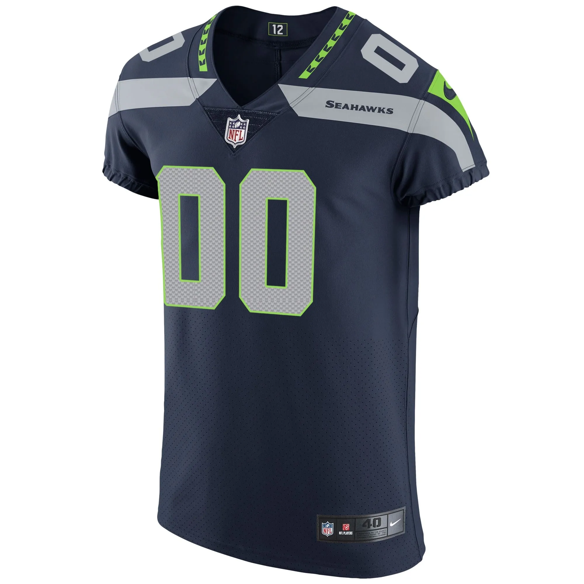 Seattle Seahawks  Vapor Untouchable Custom Elite Jersey - College Navy