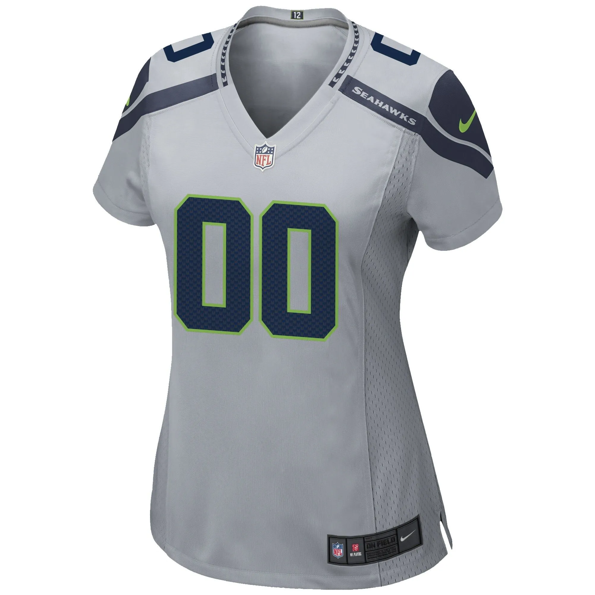 Seattle Seahawks  Women's Alternate Custom Game Jersey - Gray