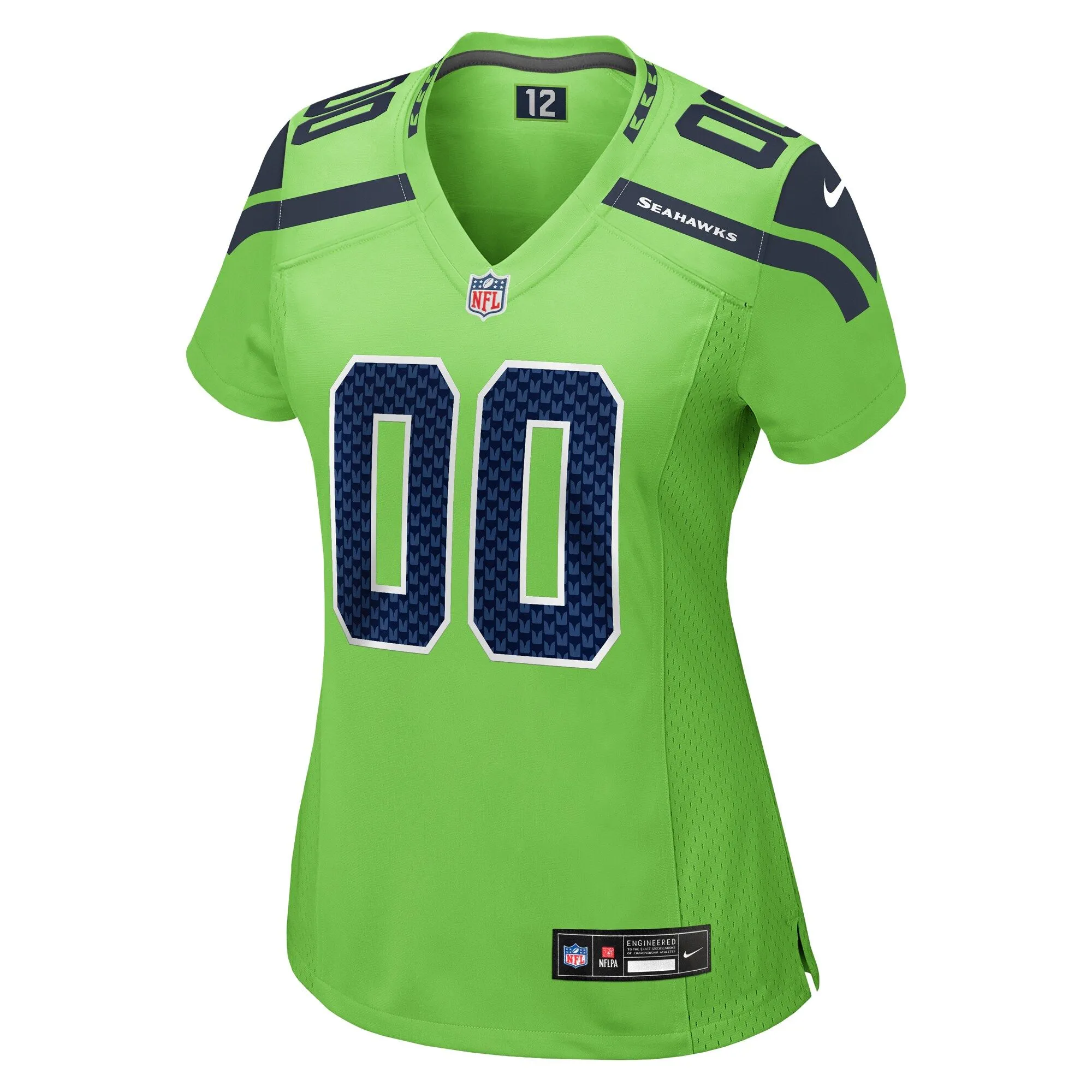 Seattle Seahawks  Women's Alternate Custom Game Jersey - Neon Green