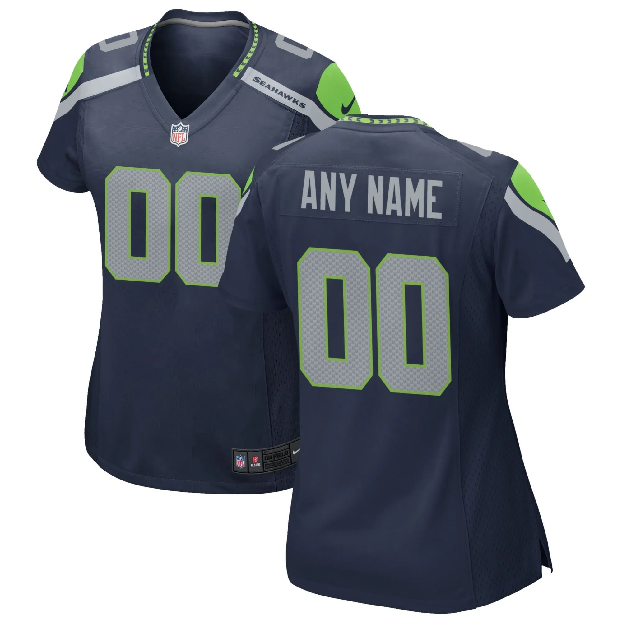 Seattle Seahawks  Women's Custom Game Jersey - College Navy