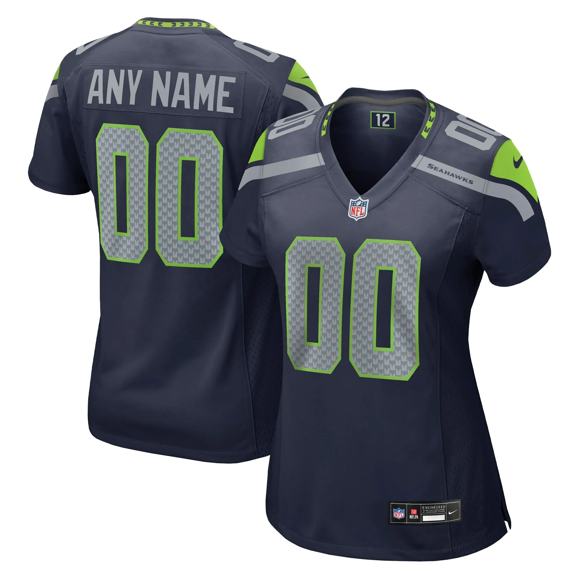 Seattle Seahawks  Women's Custom Game Jersey - College Navy