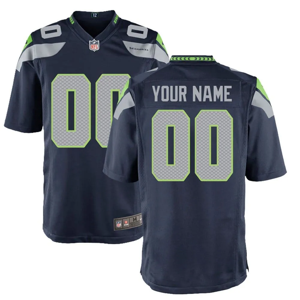 Seattle Seahawks  Youth Custom Game Jersey - College Navy