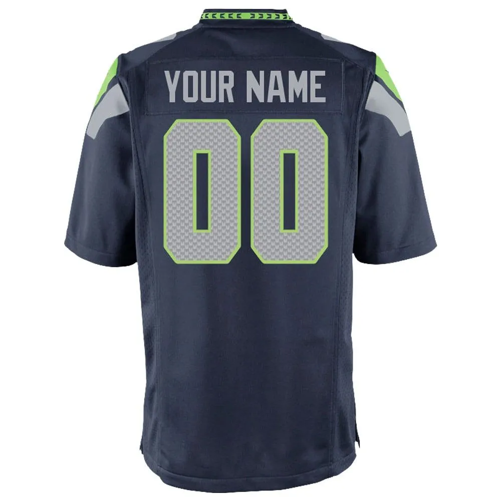 Seattle Seahawks  Youth Custom Game Jersey - College Navy