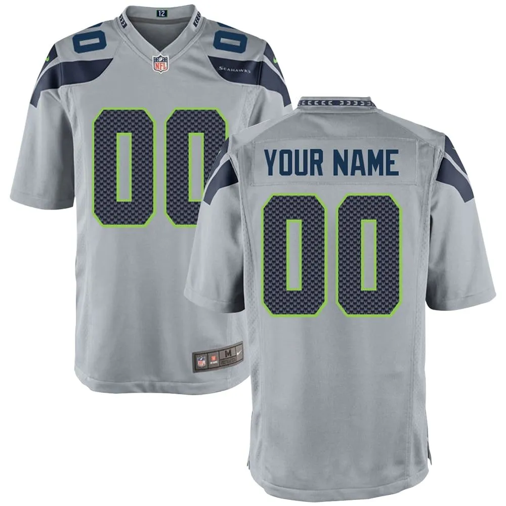 Seattle Seahawks  Youth Game Custom Jersey - Gray