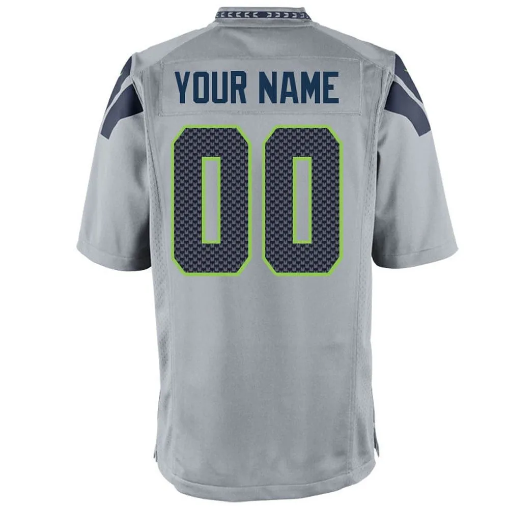 Seattle Seahawks  Youth Game Custom Jersey - Gray