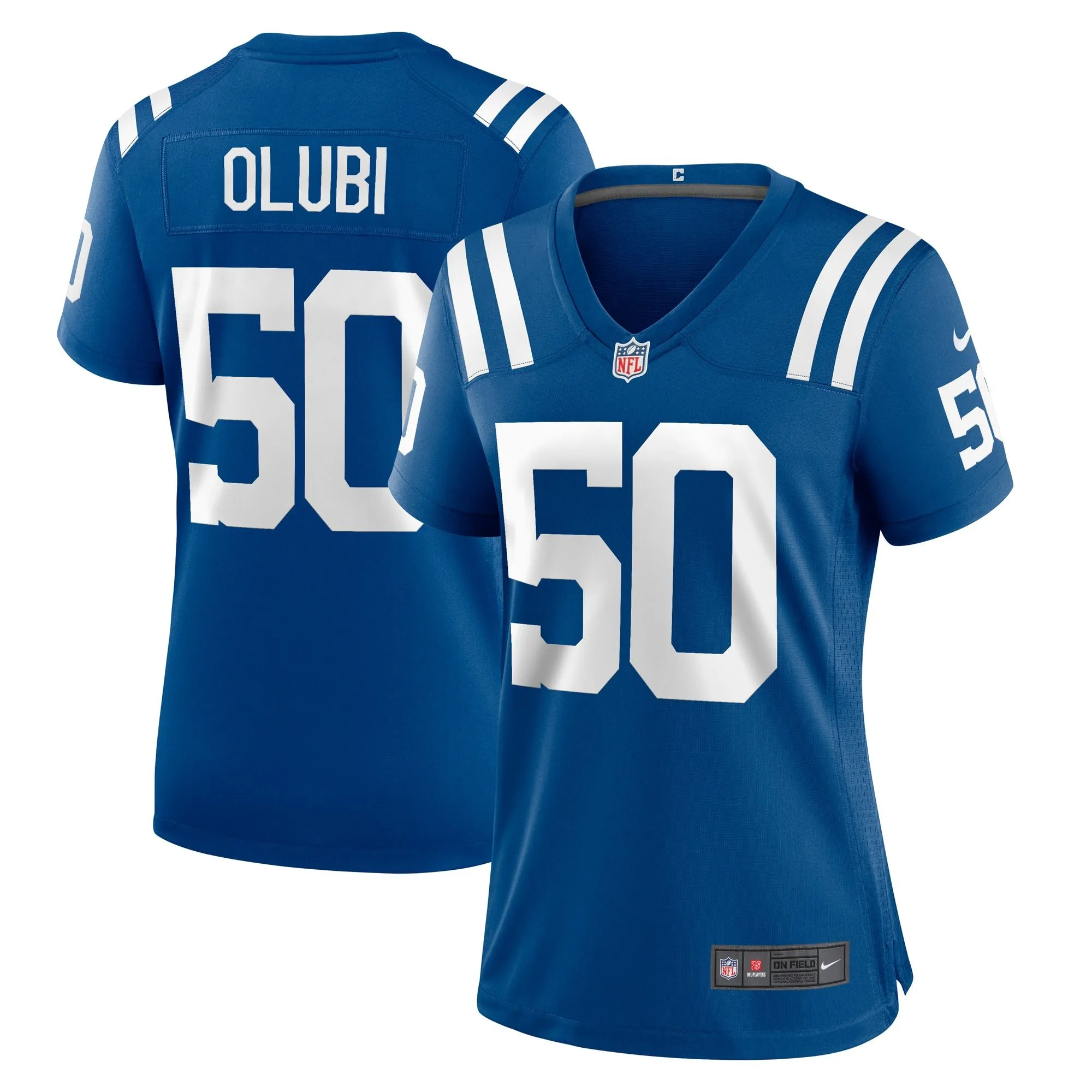 Segun Olubi Indianapolis Colts  Women's Game Player Jersey - Royal