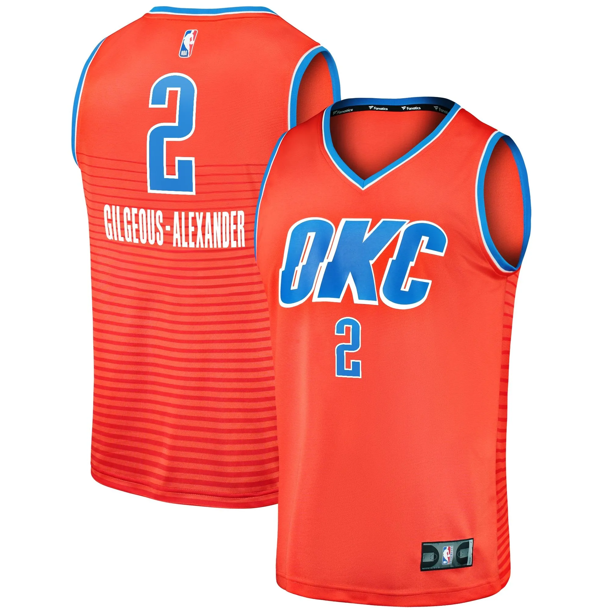 Shai Gilgeous-Alexander Oklahoma City Thunder Fanatics Branded Fast Break Player Jersey - Statement Edition - Orange