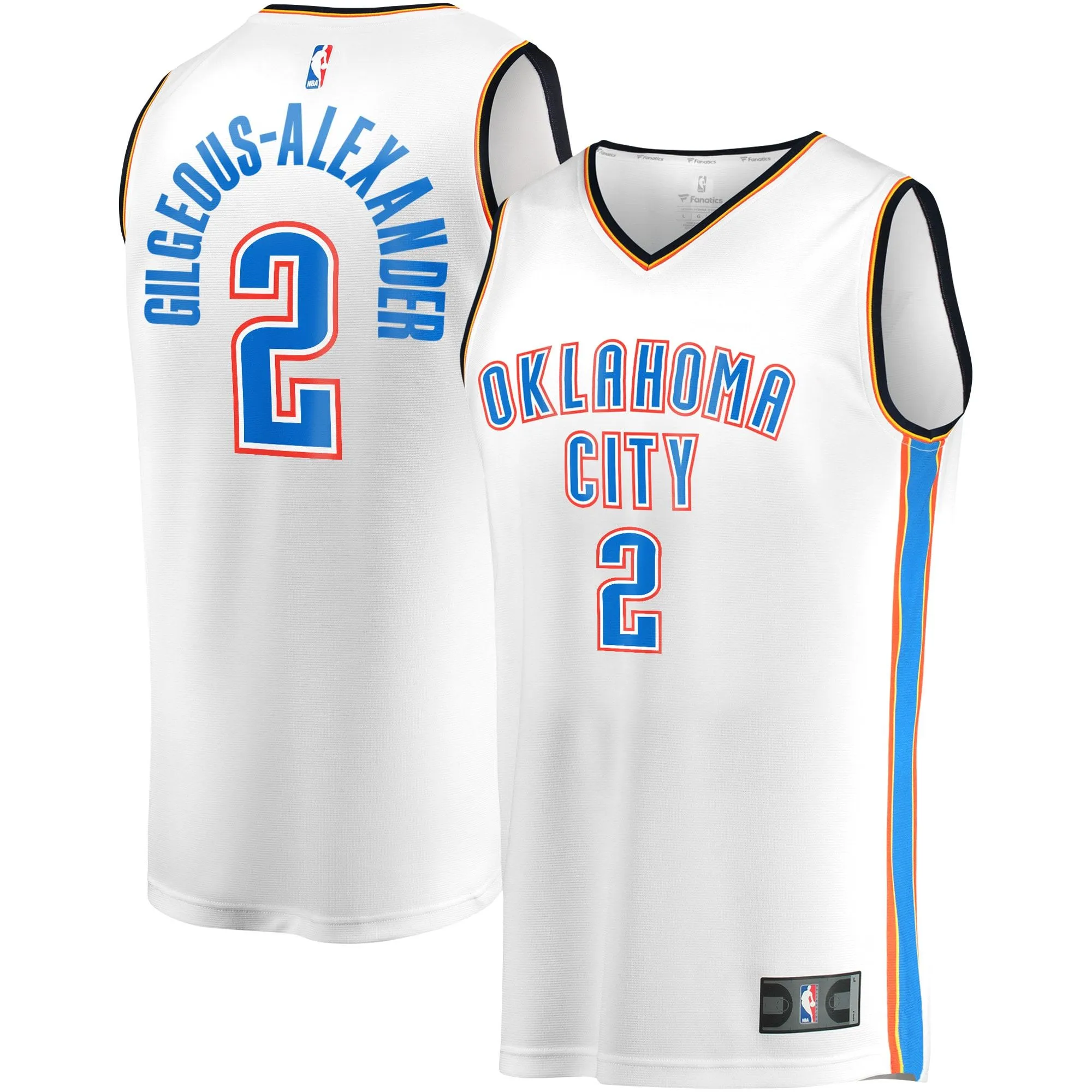 Shai Gilgeous-Alexander Oklahoma City Thunder Fanatics Branded Youth Fast Break Player Jersey - Association Edition - White