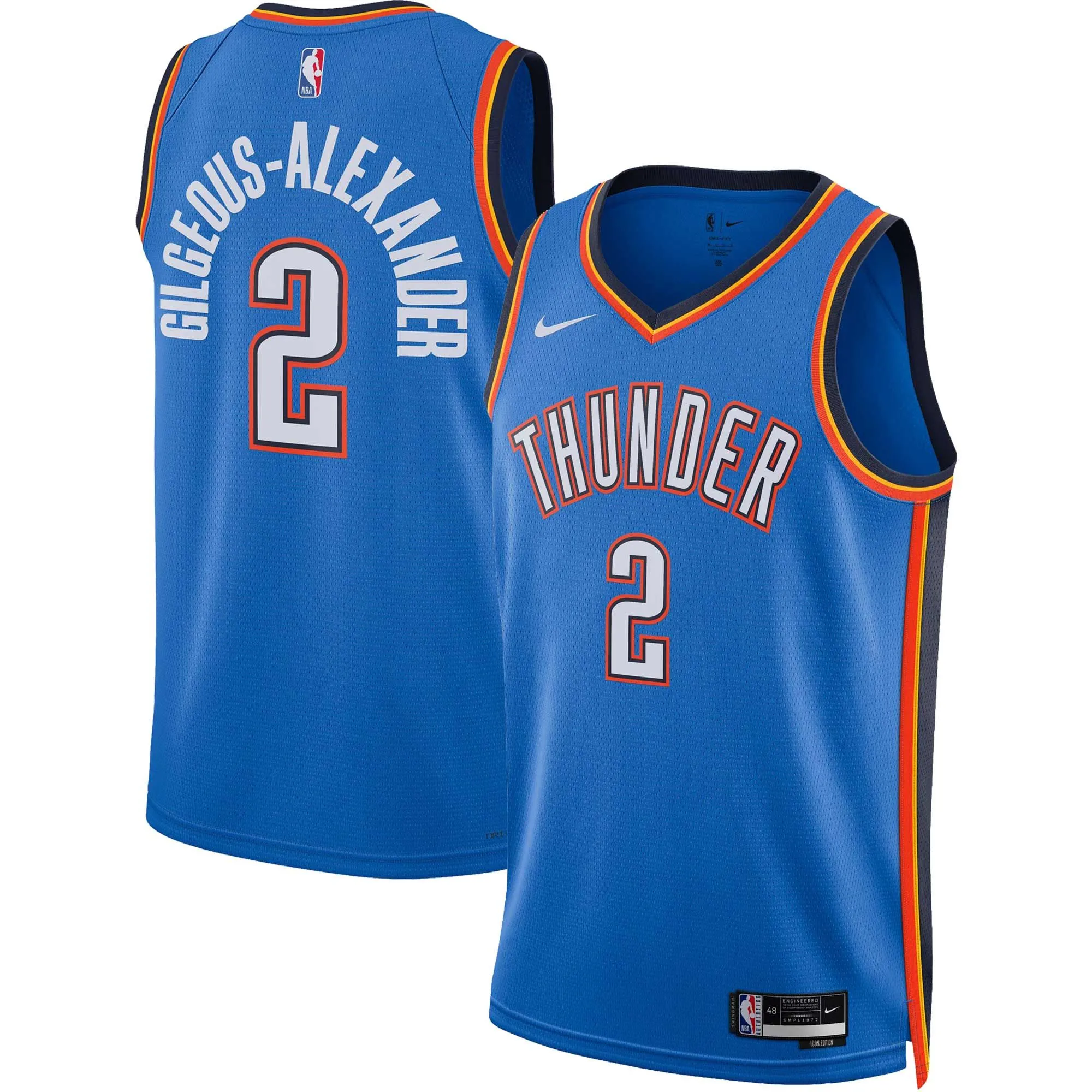 Shai Gilgeous-Alexander Oklahoma City Thunder  Unisex Swingman Jersey - Icon Edition - Blue