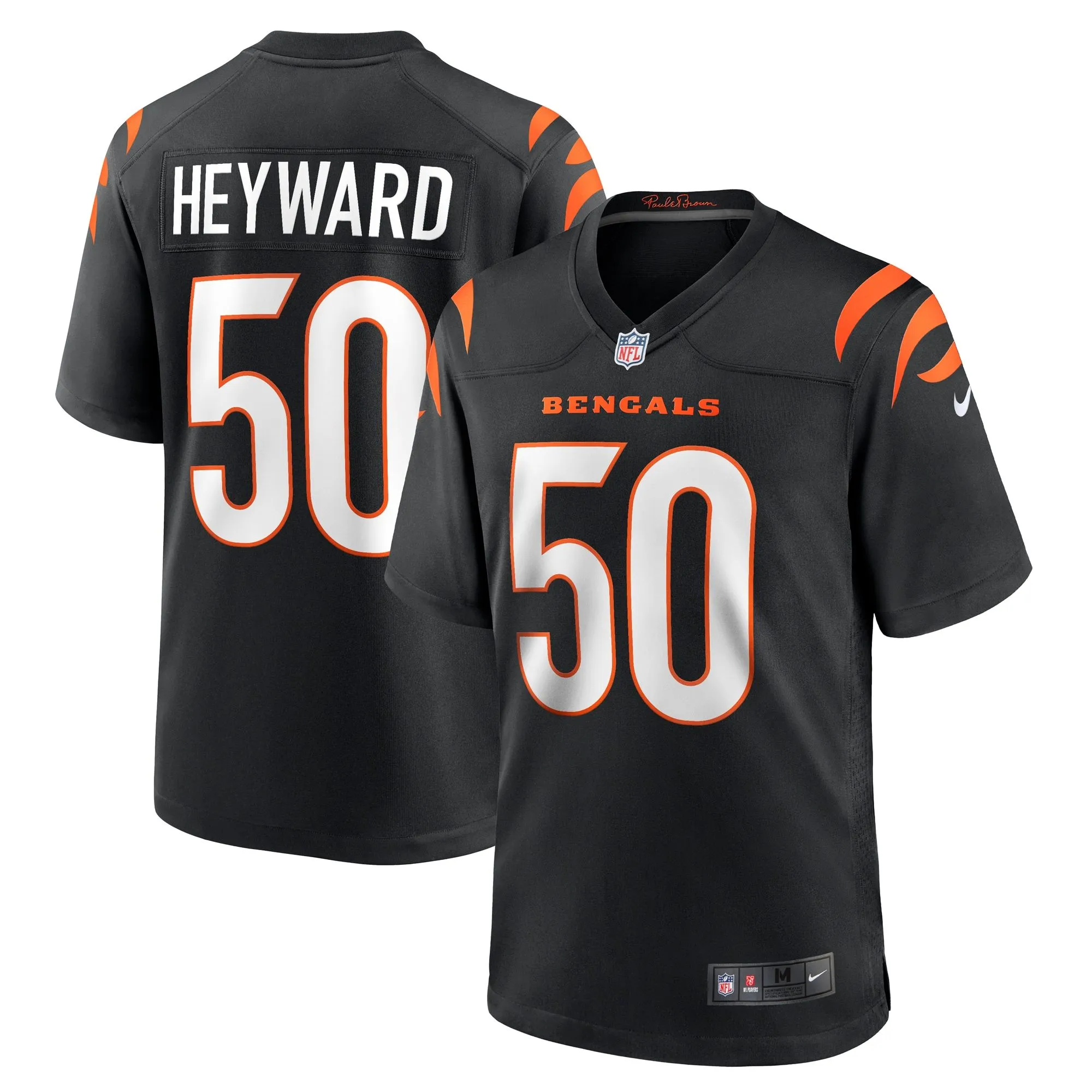 Shaka Heyward Cincinnati Bengals  Team Game Jersey -  Black