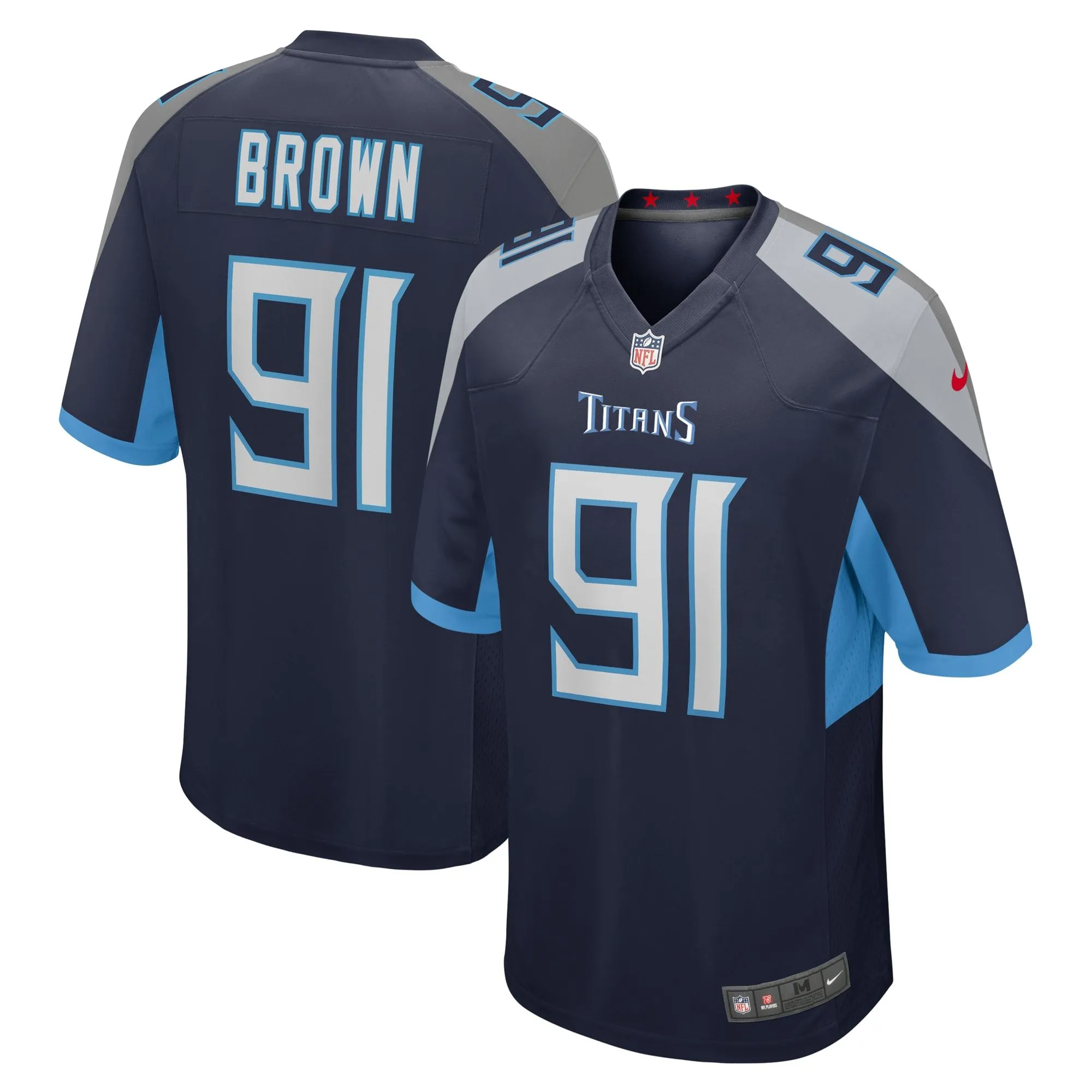 Shakel Brown Tennessee Titans   Game Jersey -  Navy