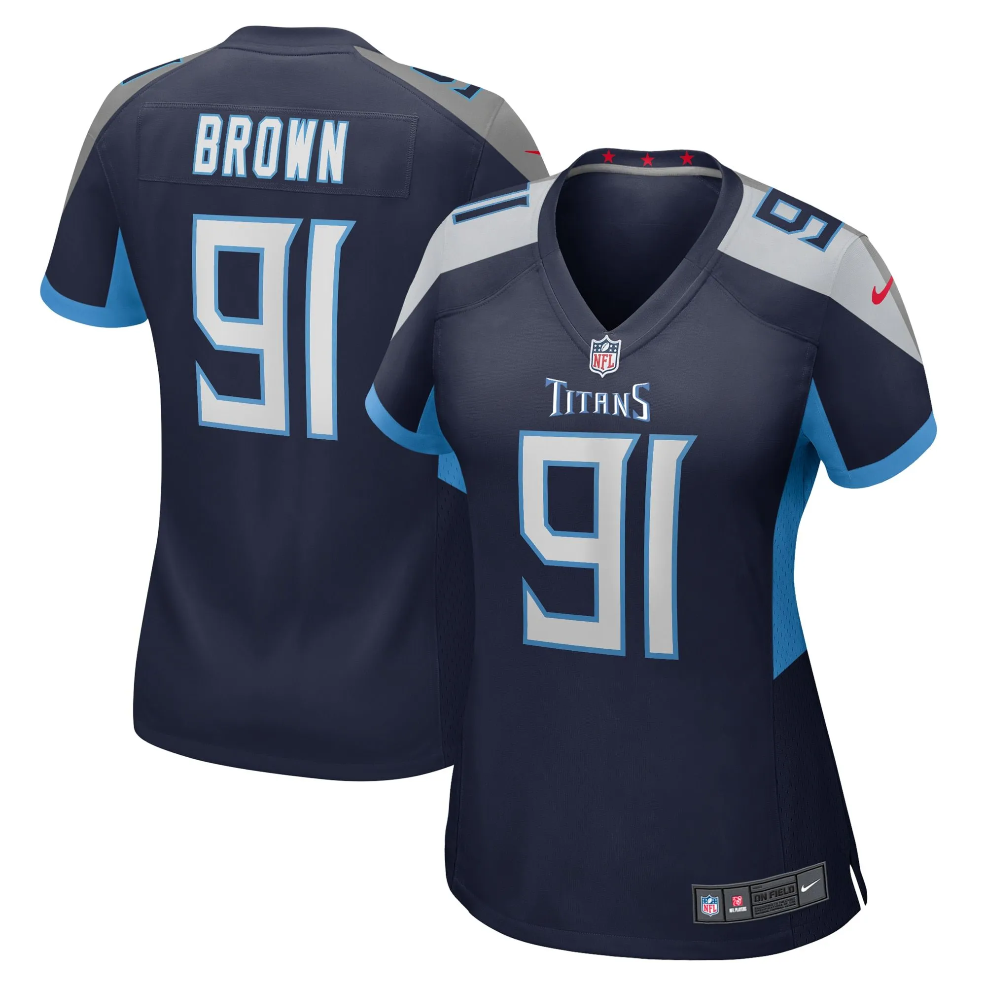 Shakel Brown Tennessee Titans  Women's  Game Jersey -  Navy