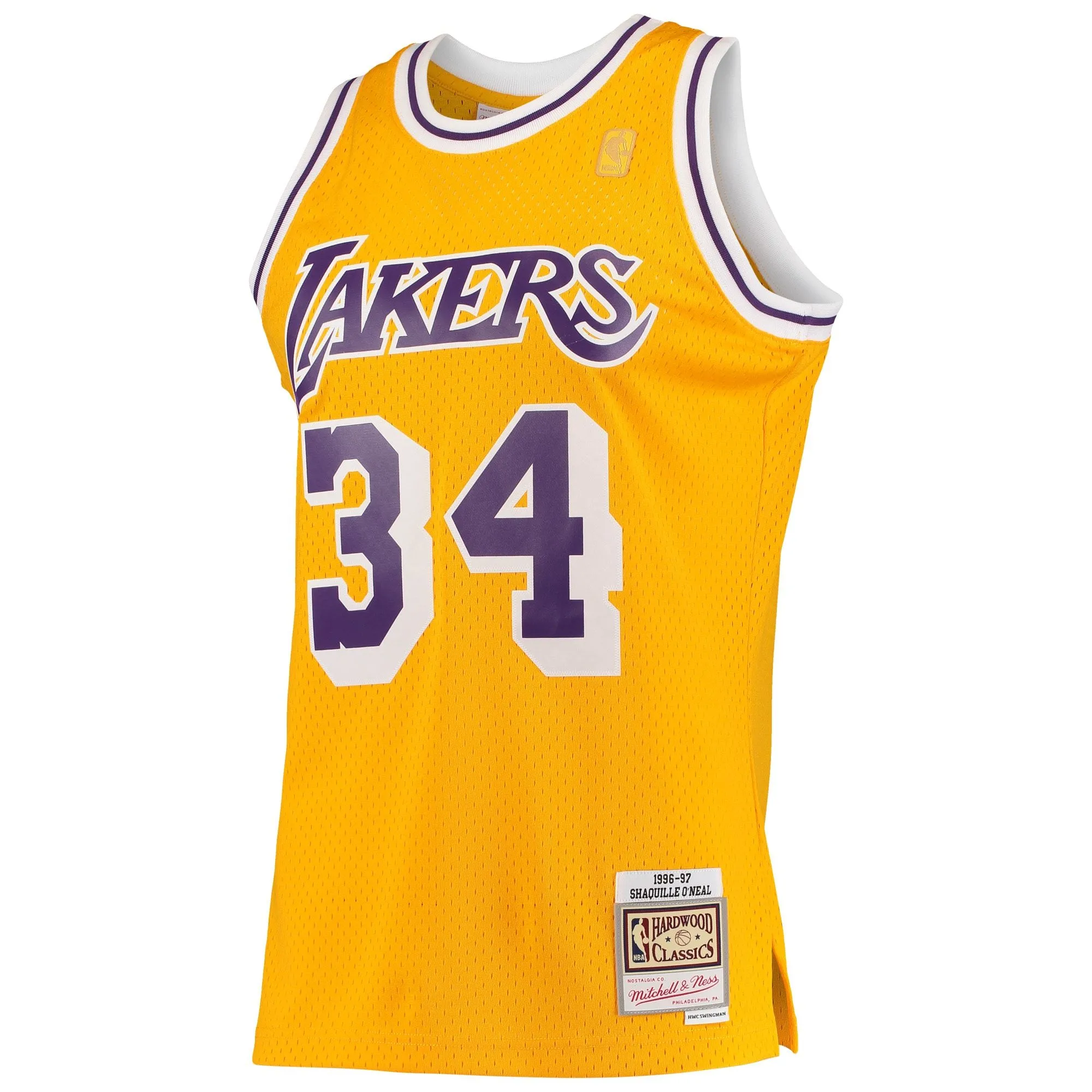 Shaquille O'Neal Los Angeles Lakers Mitchell & Ness 1996/97 Hardwood Classics Swingman Jersey - Gold