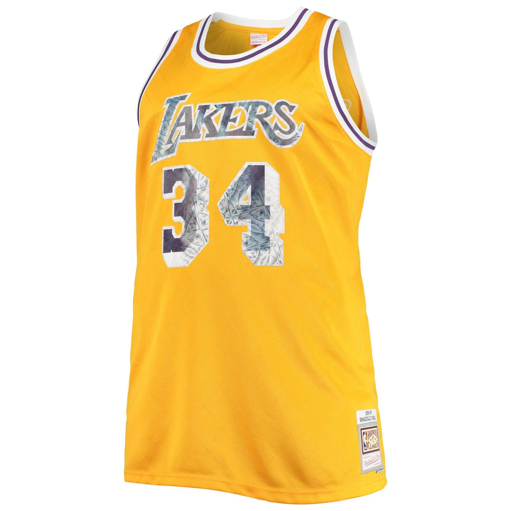 Shaquille O'Neal Los Angeles Lakers Mitchell & Ness Big & Tall 1996-97 NBA 75th Anniversary Diamond Swingman Jersey - Gold