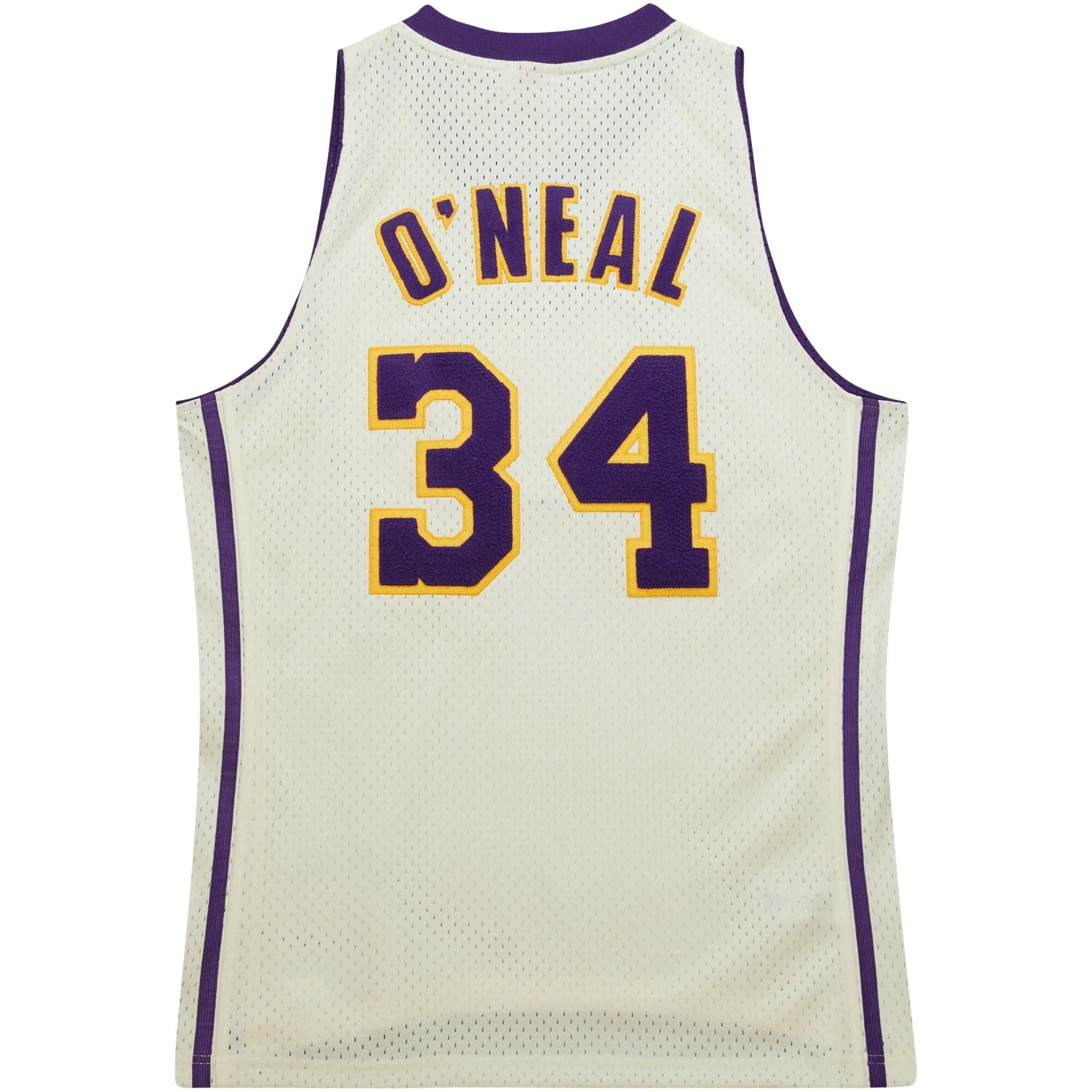 Shaquille O'Neal Los Angeles Lakers Mitchell & Ness Chainstitch Swingman Jersey - Cream