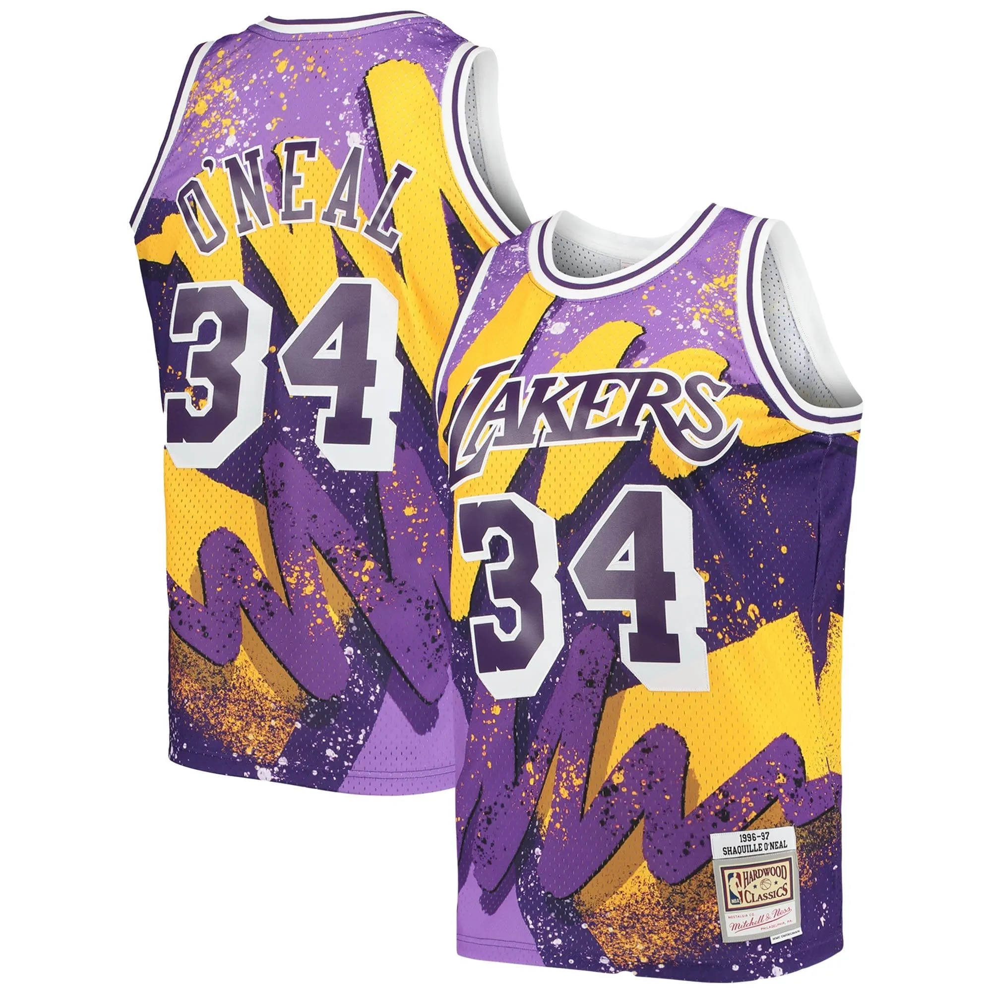 Shaquille O'Neal Los Angeles Lakers Mitchell & Ness Hardwood Classics 1996/97 Hyper Hoops Swingman Jersey - Purple