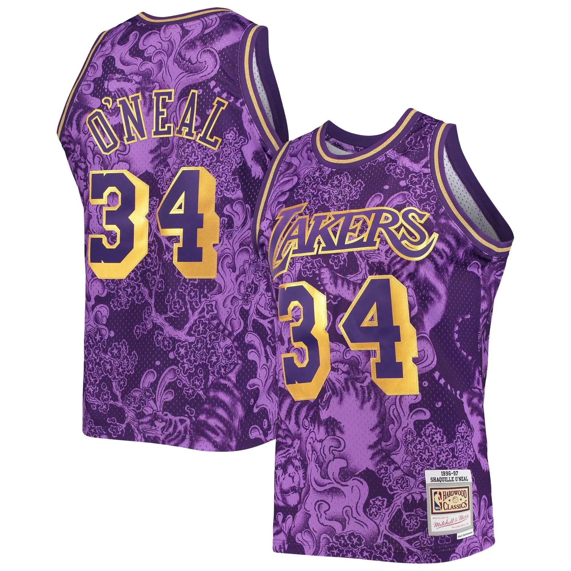 Shaquille O'Neal Los Angeles Lakers Mitchell & Ness Hardwood Classics 1996/97 Lunar New Year Swingman Jersey - Purple