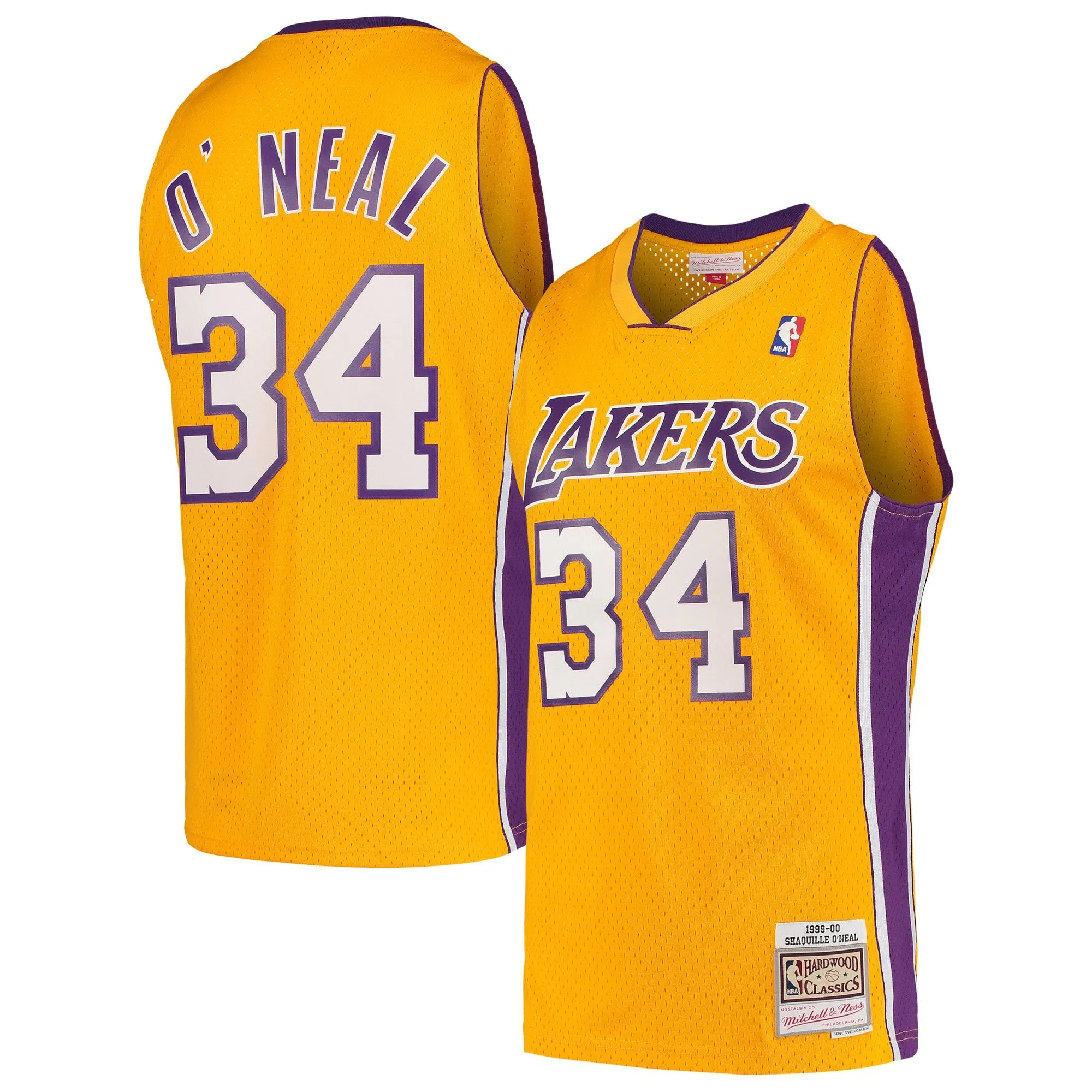 Shaquille O'Neal Los Angeles Lakers Mitchell & Ness Hardwood Classics Swingman Jersey - Gold