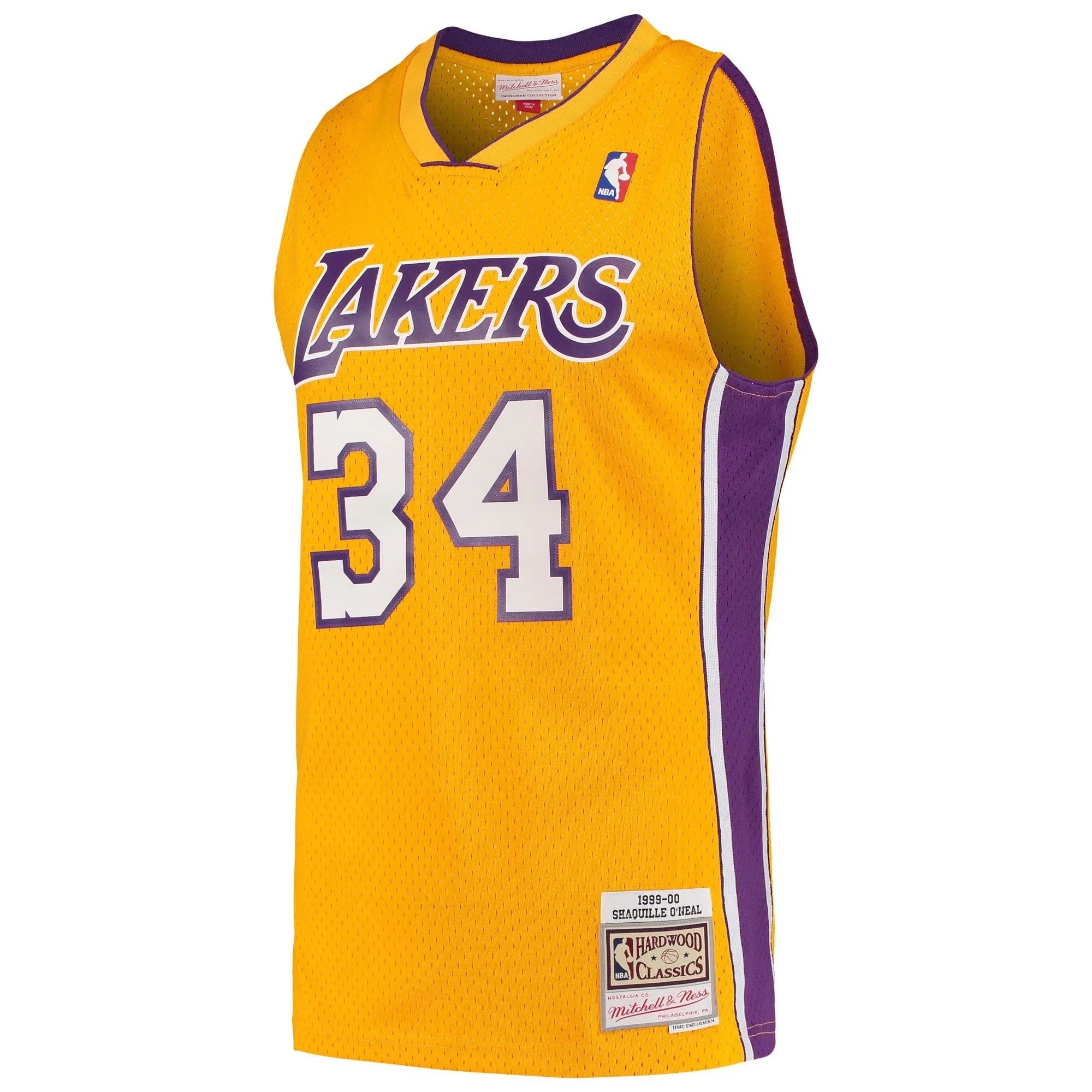 Shaquille O'Neal Los Angeles Lakers Mitchell & Ness Hardwood Classics Swingman Jersey - Gold