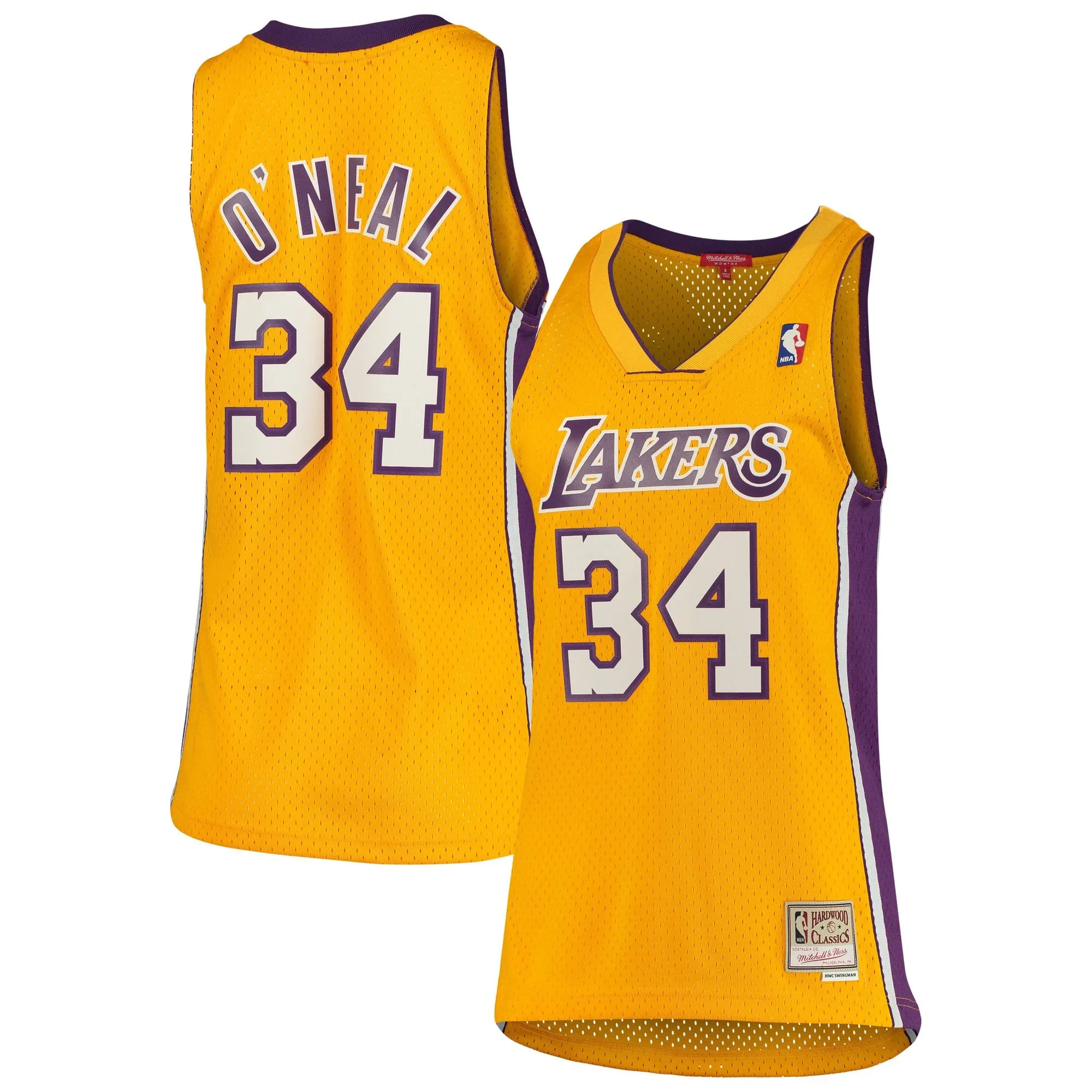 Shaquille O'Neal Los Angeles Lakers Mitchell & Ness Women's 1999/00 Hardwood Classics Swingman Jersey - Gold