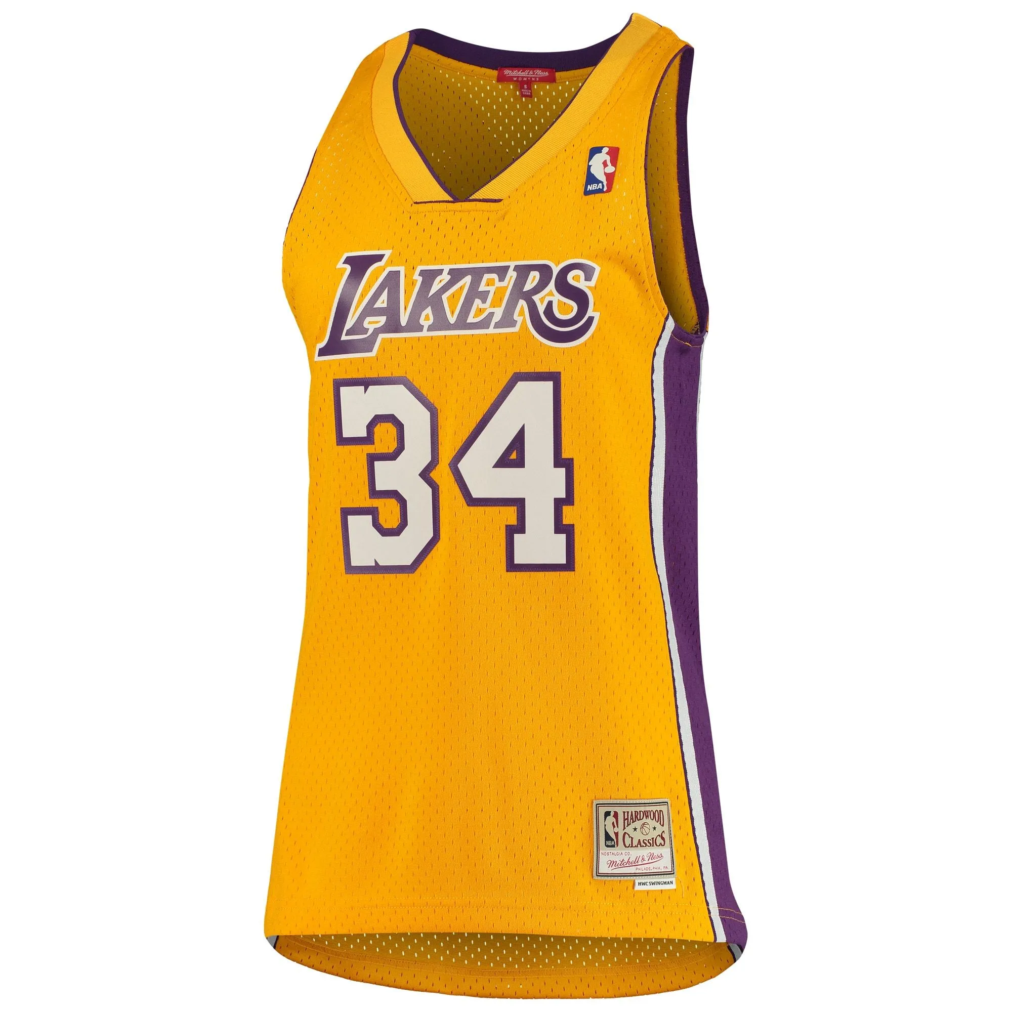 Shaquille O'Neal Los Angeles Lakers Mitchell & Ness Women's 1999/00 Hardwood Classics Swingman Jersey - Gold