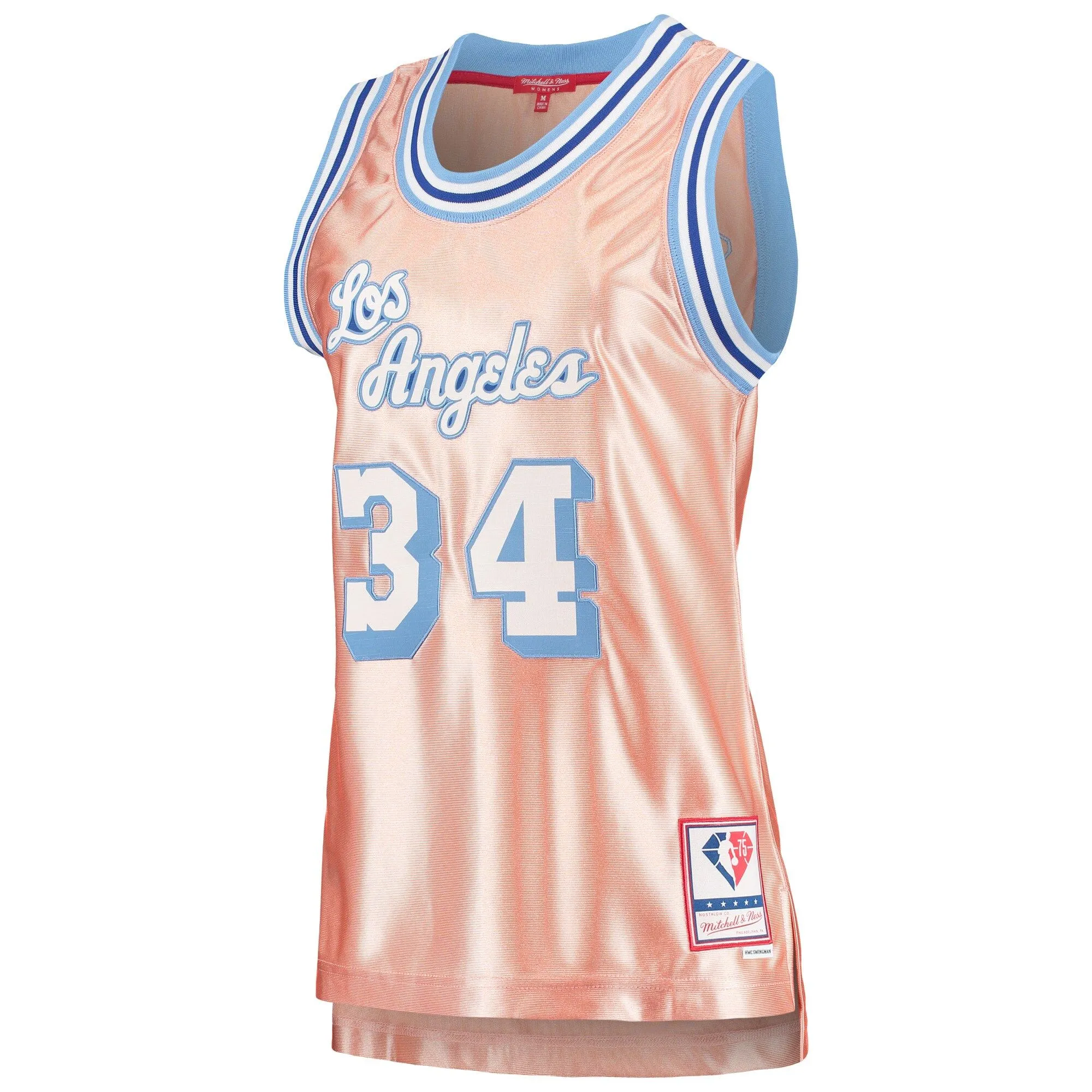 Shaquille O'Neal Los Angeles Lakers Mitchell & Ness Women's 75th Anniversary Rose Gold 1996 Swingman Jersey - Pink