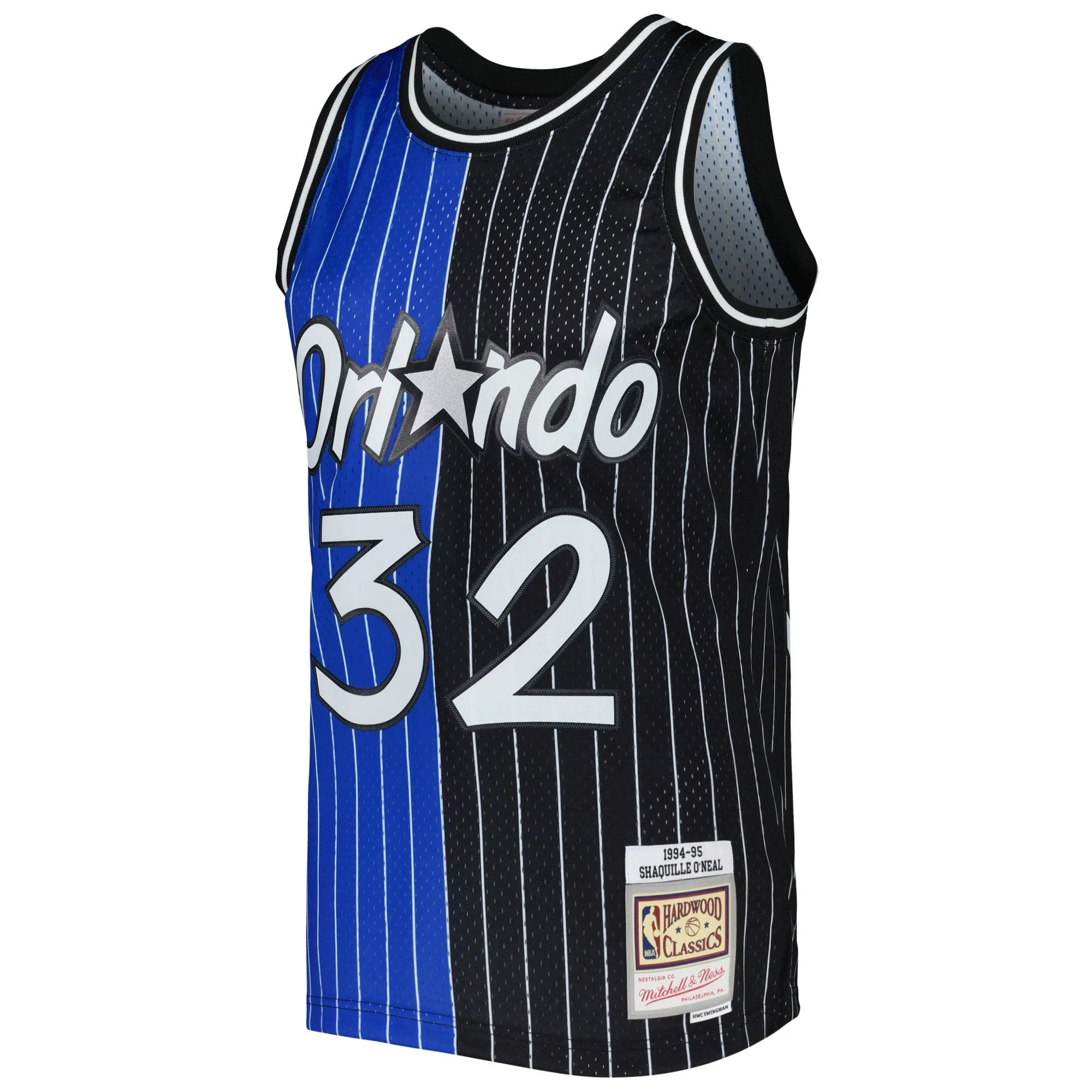 Shaquille O'Neal Orlando Magic Mitchell & Ness Hardwood Classics 1994/95 Split Swingman Jersey - Blue/Black