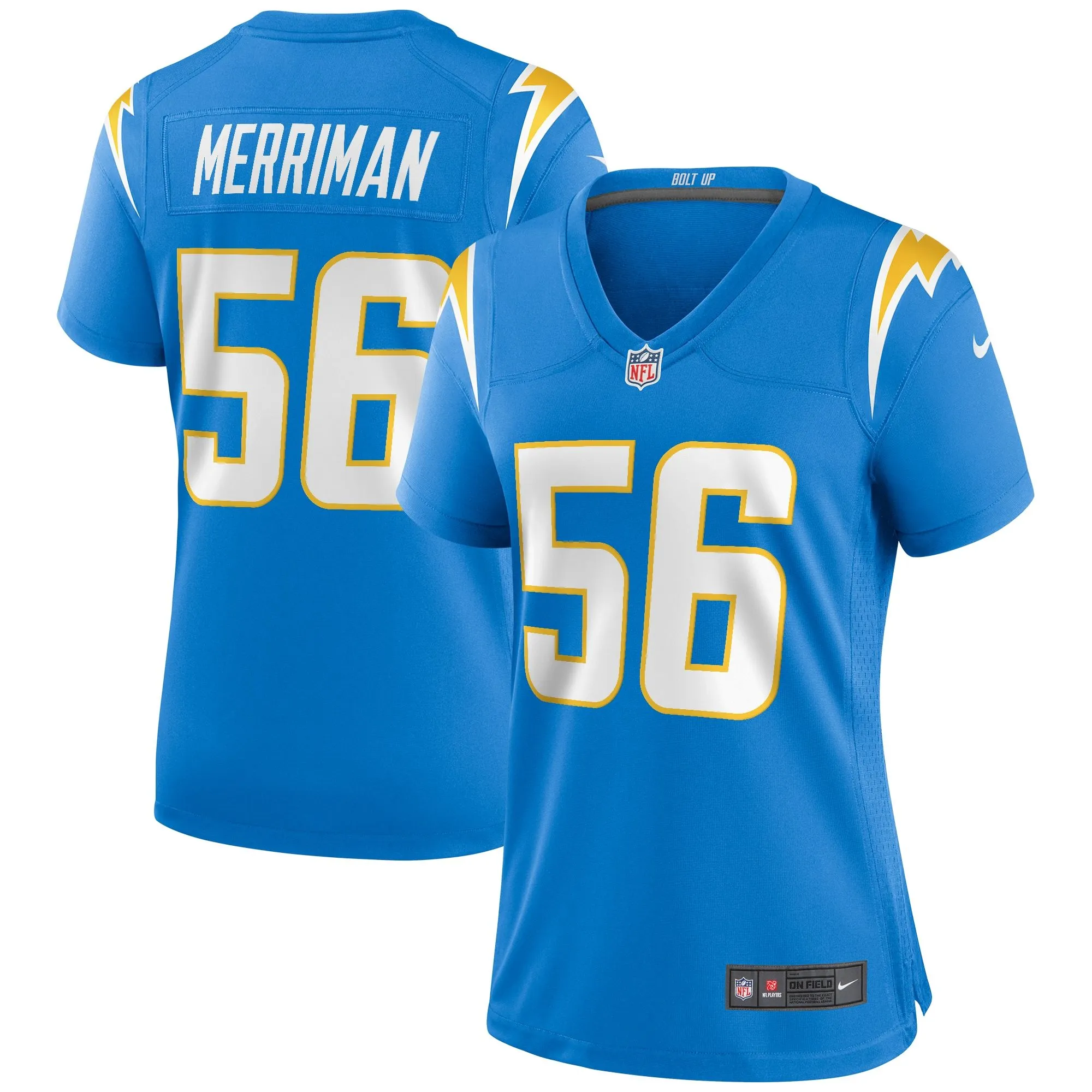 Shawne Merriman Los Angeles Chargers  Women's Game Retired Player Jersey - Powder Blue