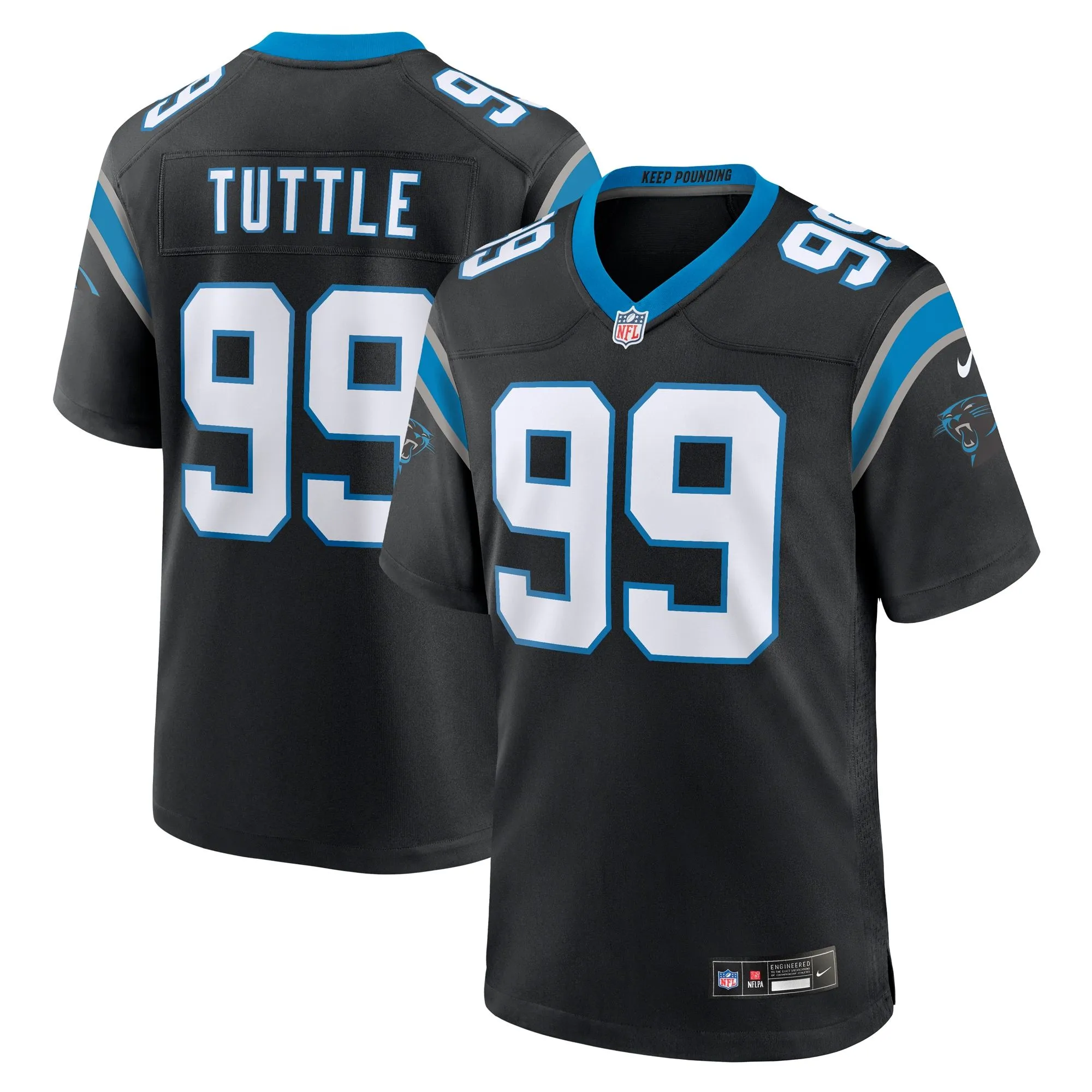 Shy Tuttle Carolina Panthers  Game Player Jersey - Black