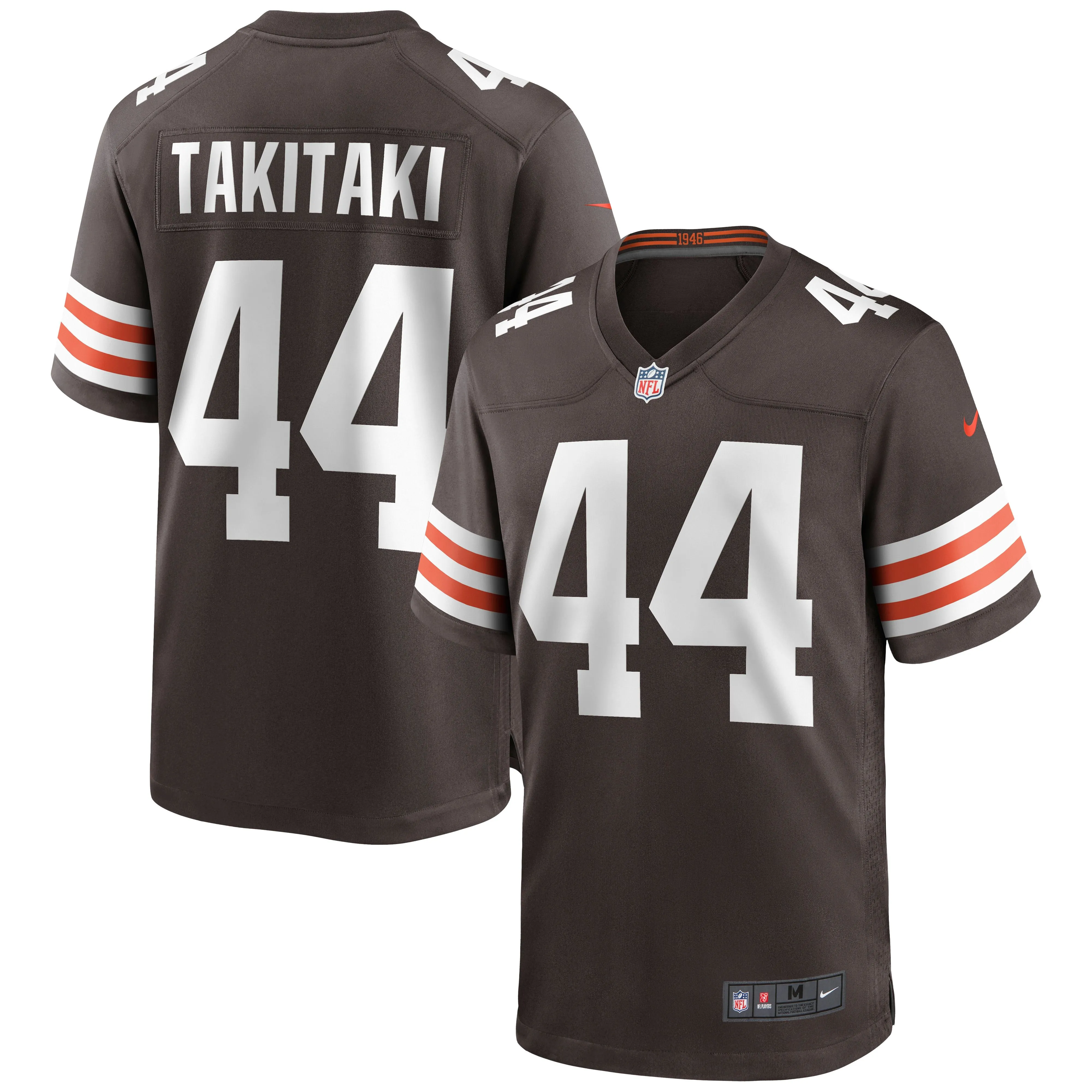 Sione Takitaki Cleveland Browns  Game Jersey - Brown