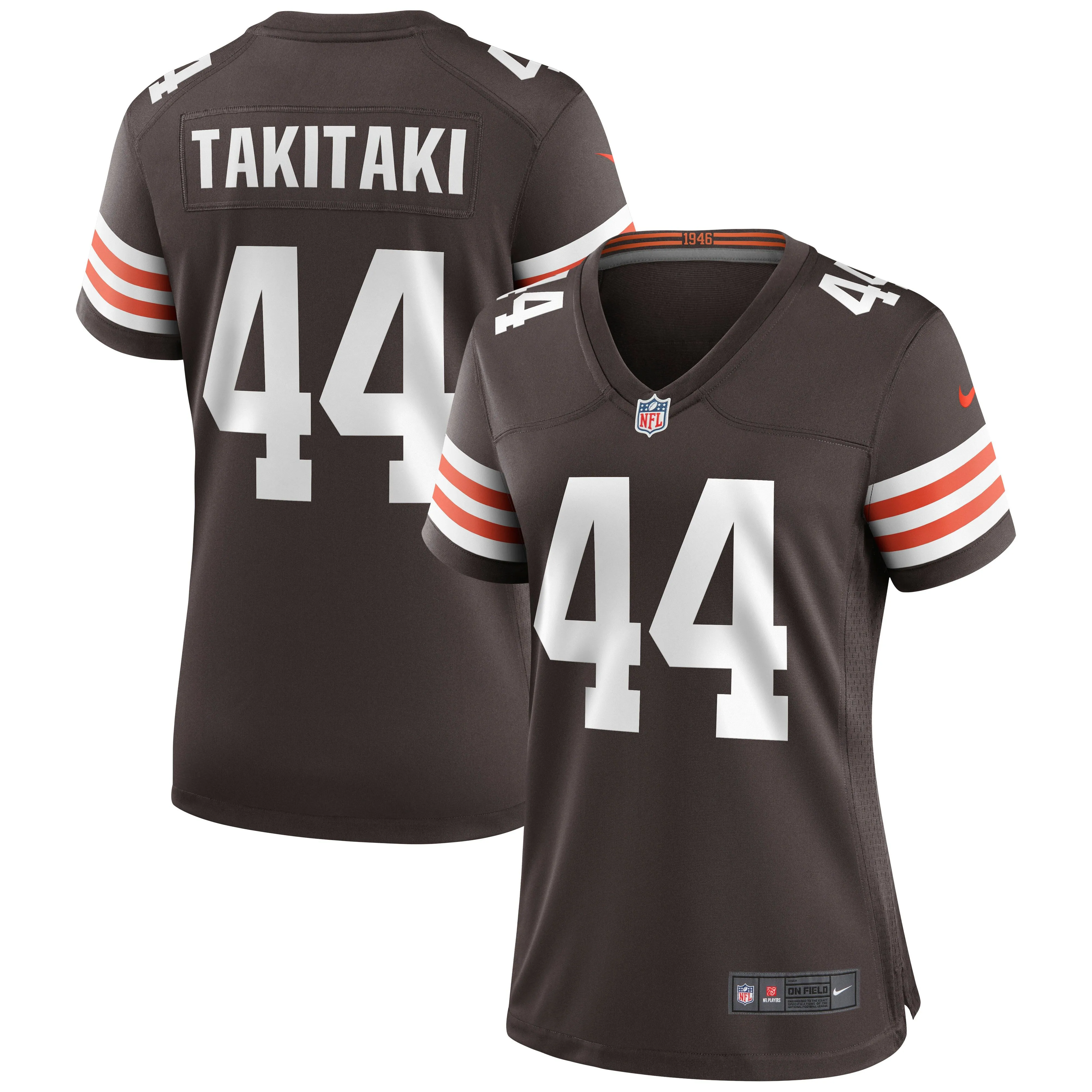 Sione Takitaki Cleveland Browns  Women's Game Jersey - Brown