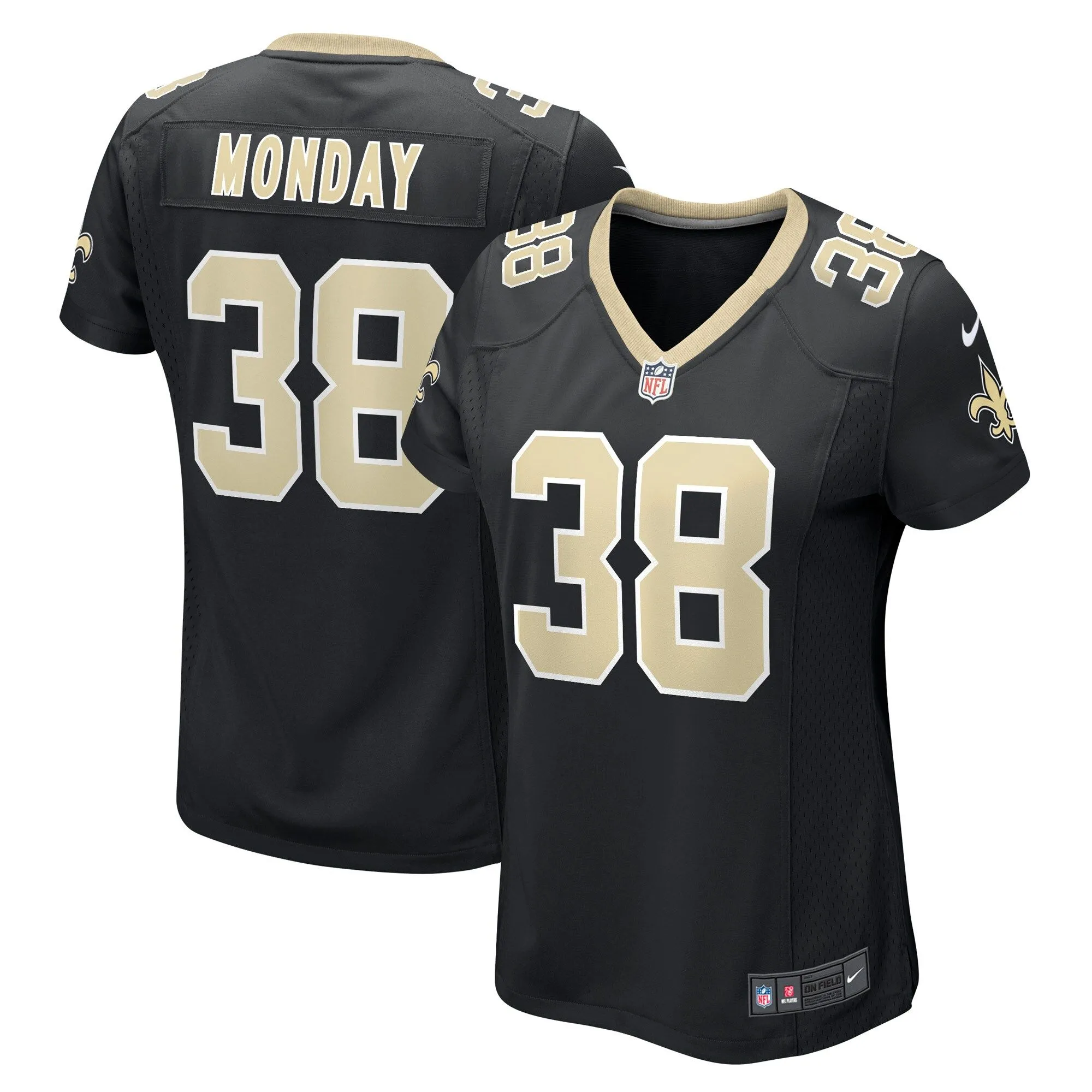 Smoke Monday New Orleans Saints  Women's Game Player Jersey - Black