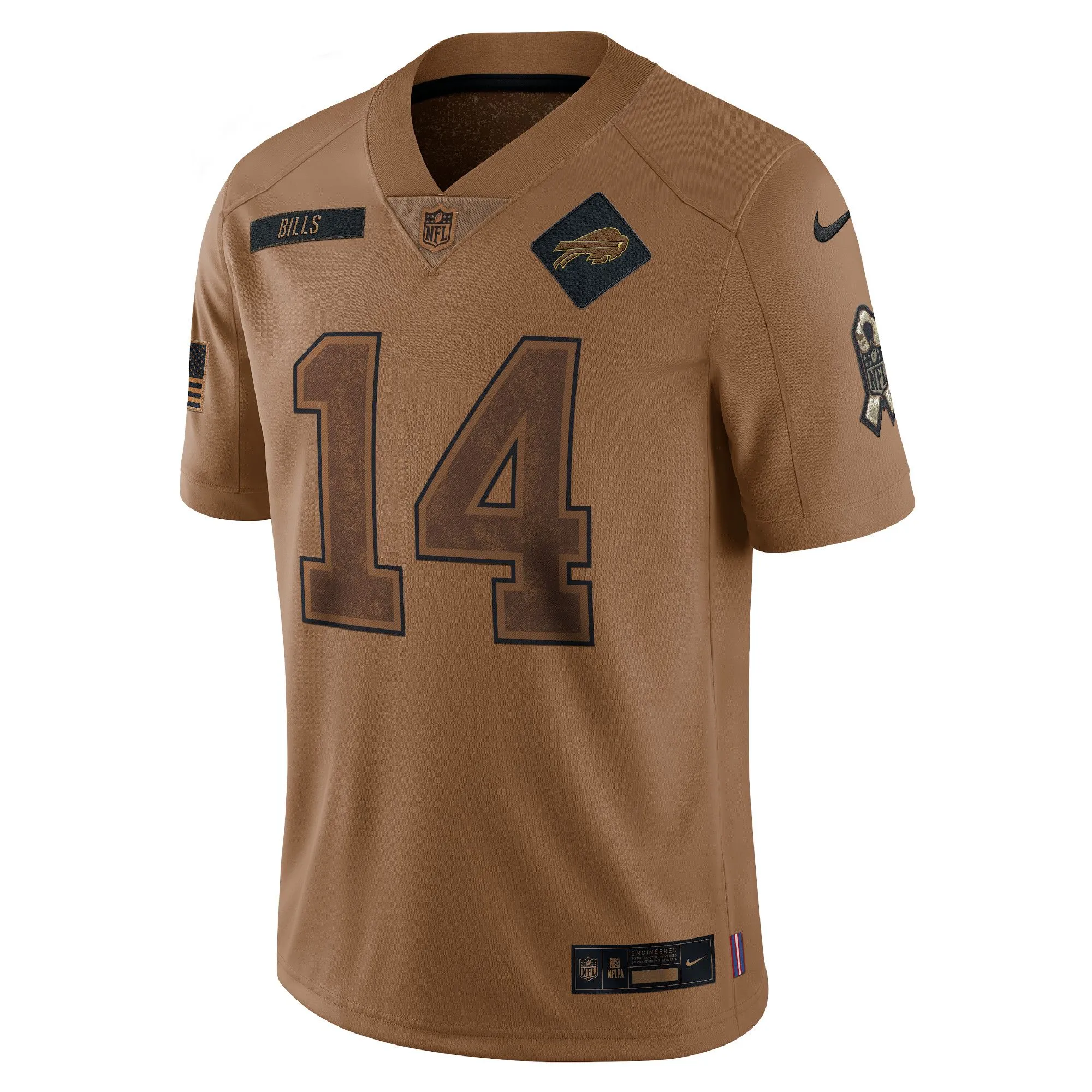 Stefon Diggs Buffalo Bills  2023 Salute To Service Limited Jersey - Brown