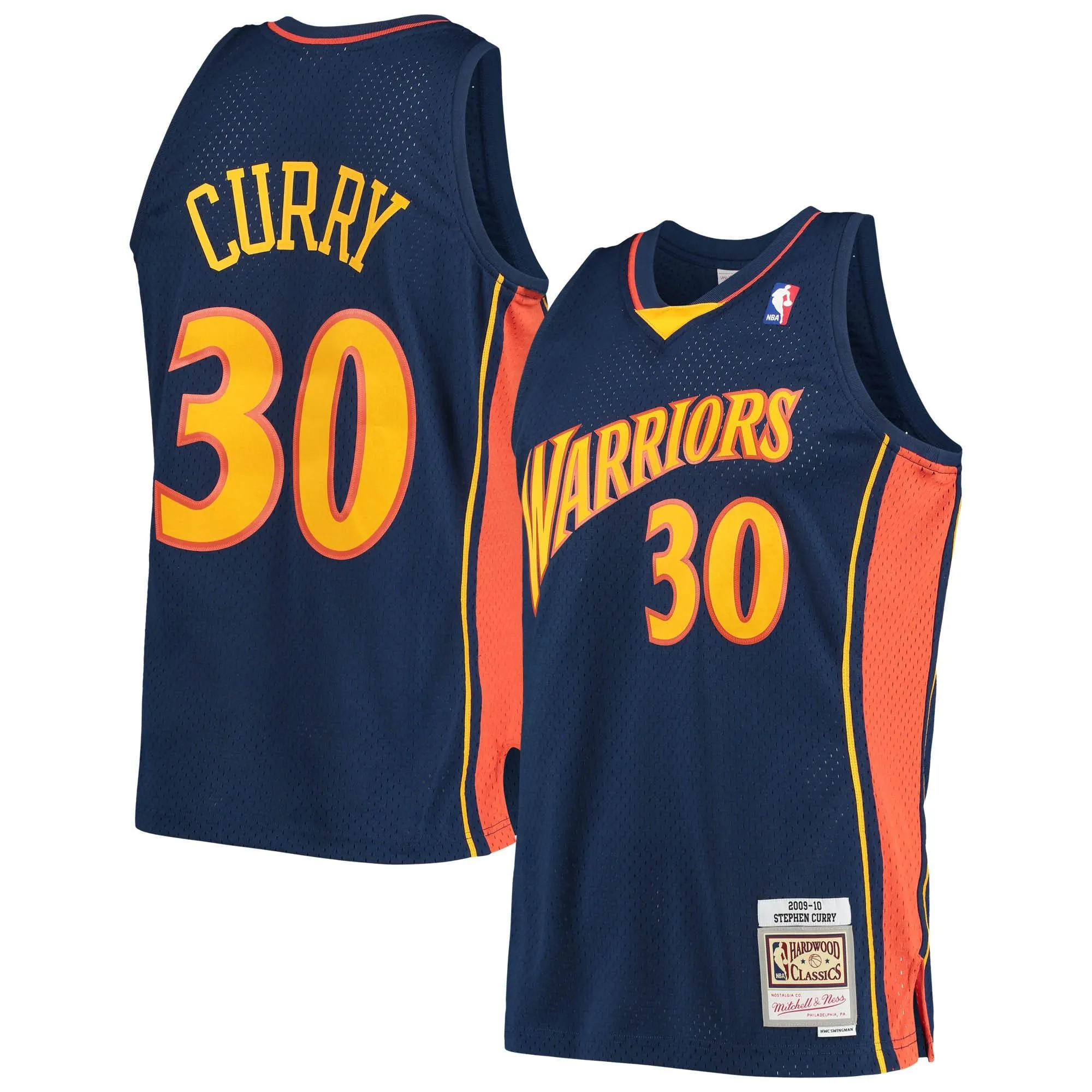 Stephen Curry Golden State Warriors Mitchell & Ness Hardwood Classics Swingman Jersey - Navy