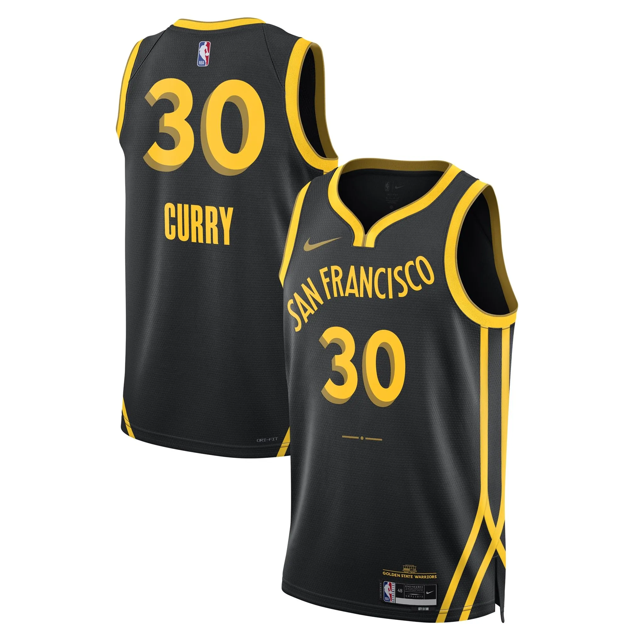 Stephen Curry Golden State Warriors  Unisex 2023/24 Swingman Jersey - Black - City Edition