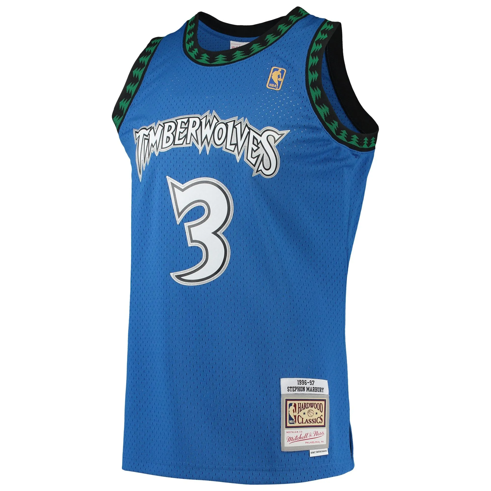 Stephon Marbury Minnesota Timberwolves Mitchell & Ness 1996/97 Hardwood Classics Swingman Jersey - Blue