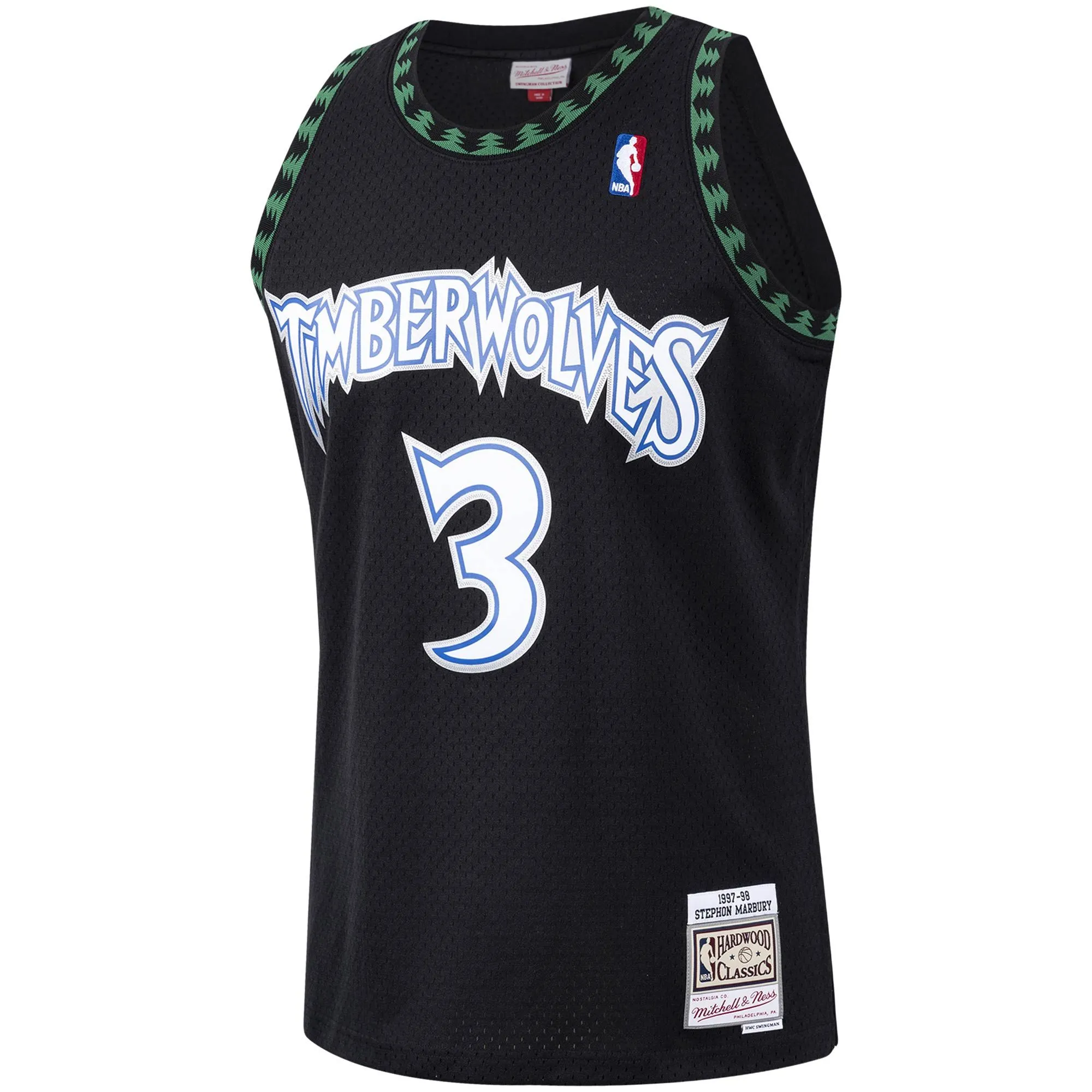 Stephon Marbury Minnesota Timberwolves Mitchell & Ness 1997/98 Hardwood Classics Swingman Jersey - Black