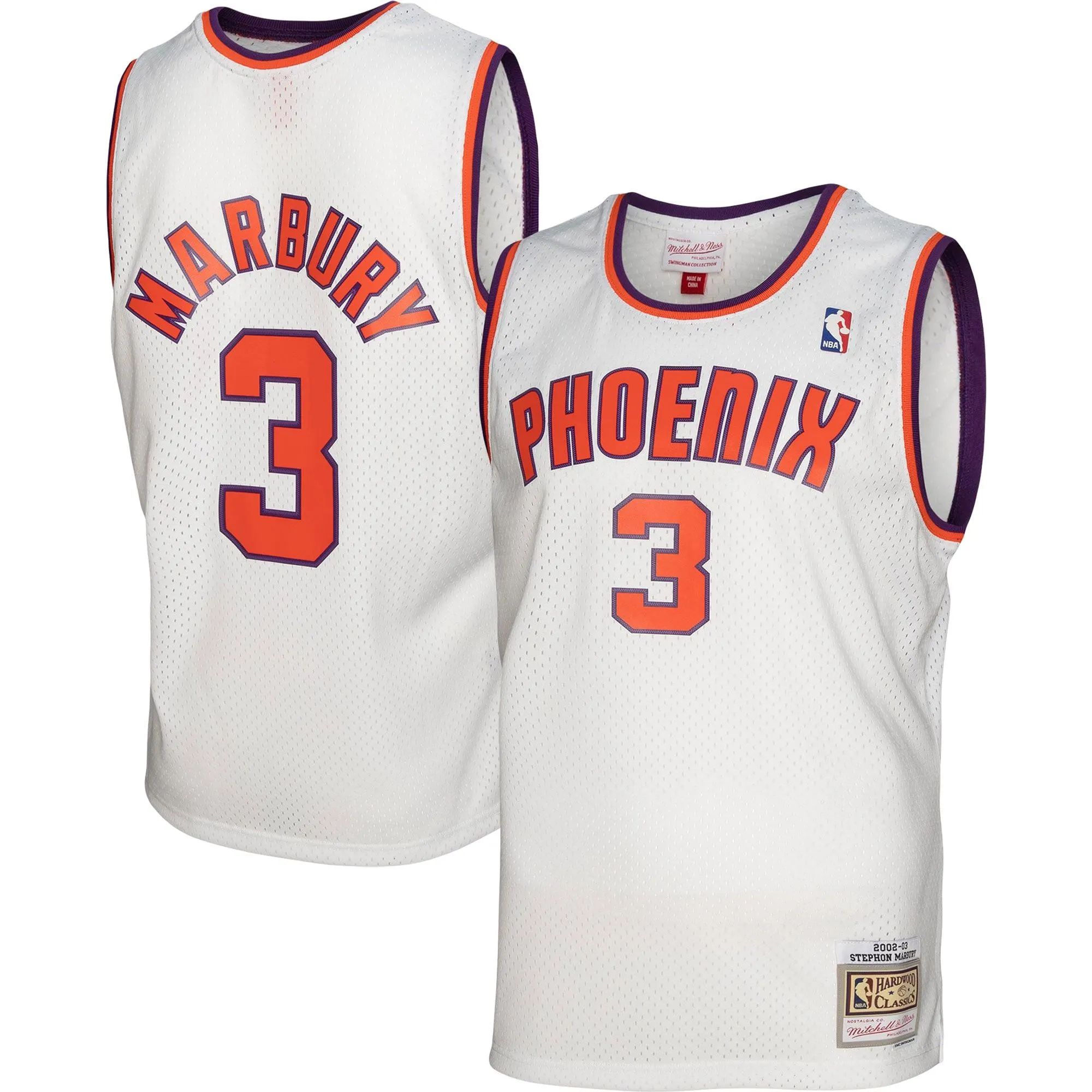 Stephon Marbury Phoenix Suns Mitchell & Ness 2001/02 Hardwood Classics Swingman Jersey - White