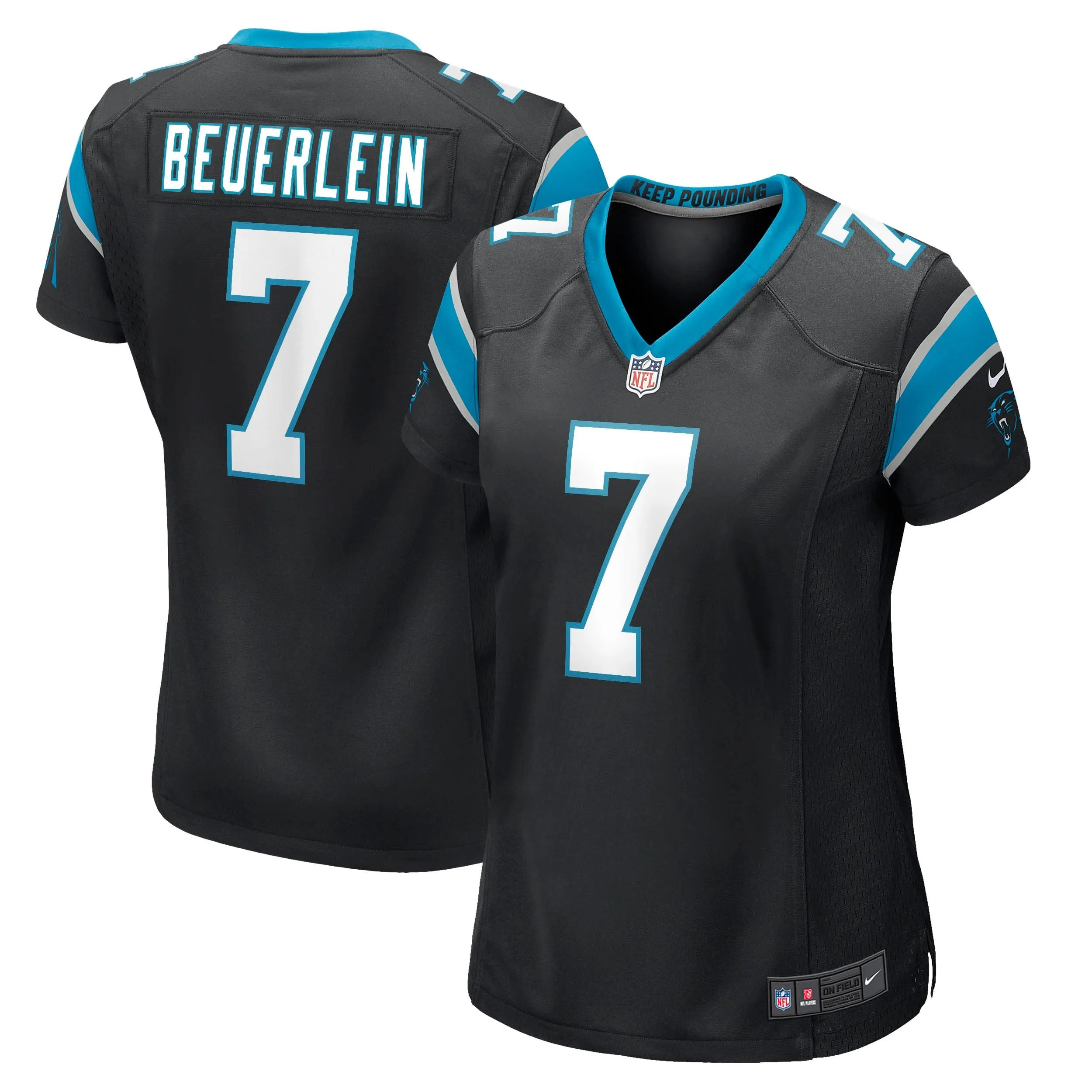 Steve Beuerlein Carolina Panthers  Women's Retired Player Jersey - Black