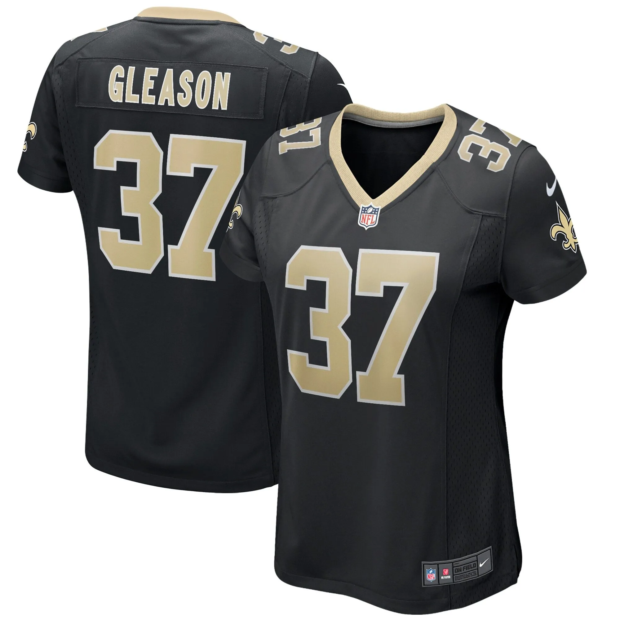 Steve Gleason New Orleans Saints  Women's Game Retired Player Jersey - Black