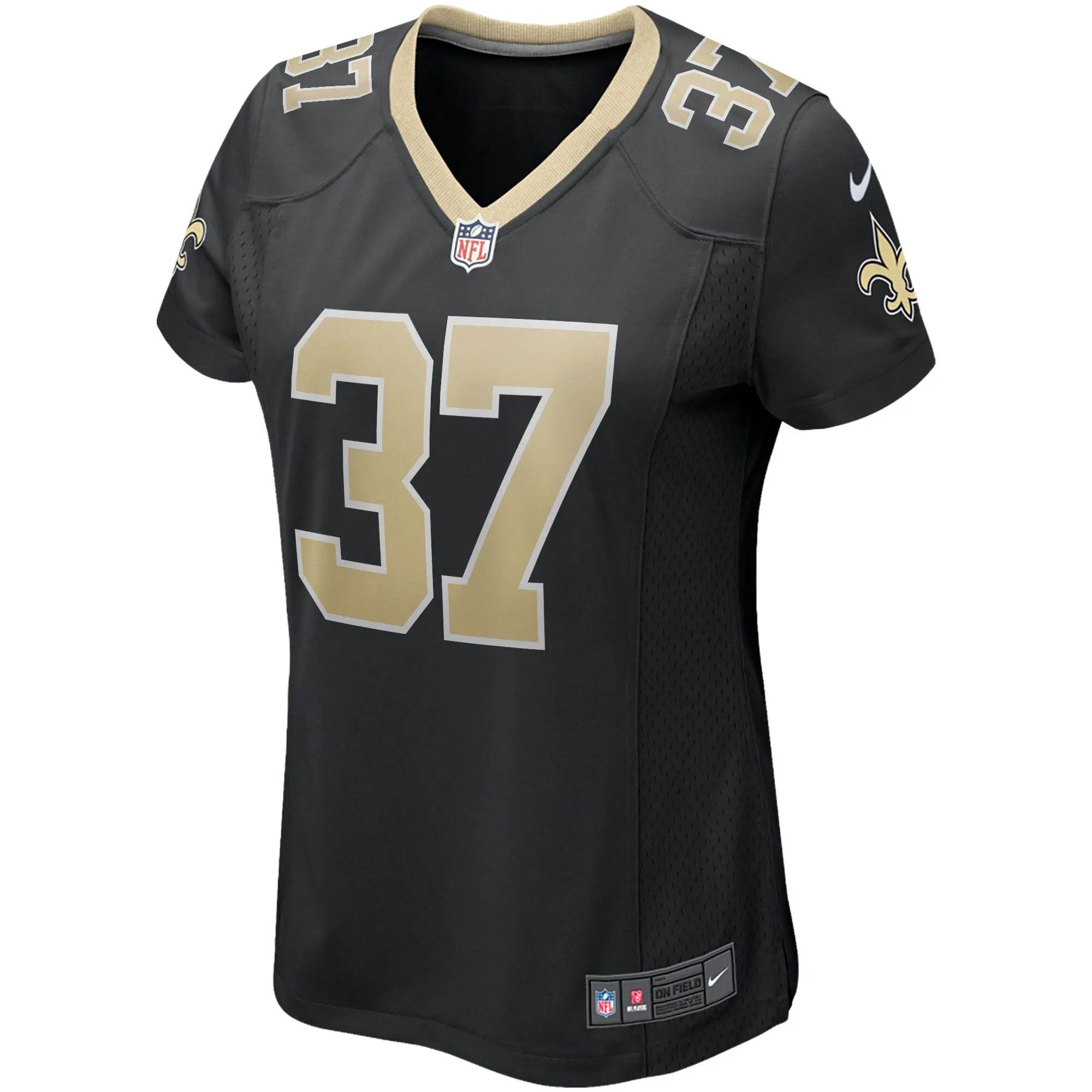 Steve Gleason New Orleans Saints  Women's Game Retired Player Jersey - Black