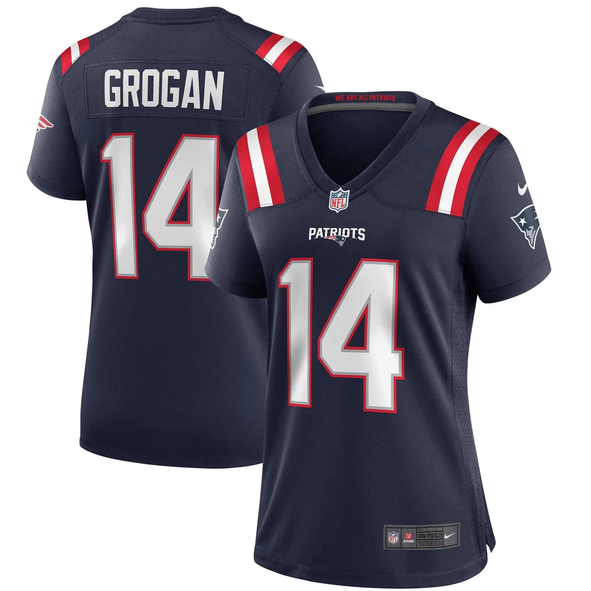 Steve Grogan New England Patriots  Women's Game Retired Player Jersey - Navy