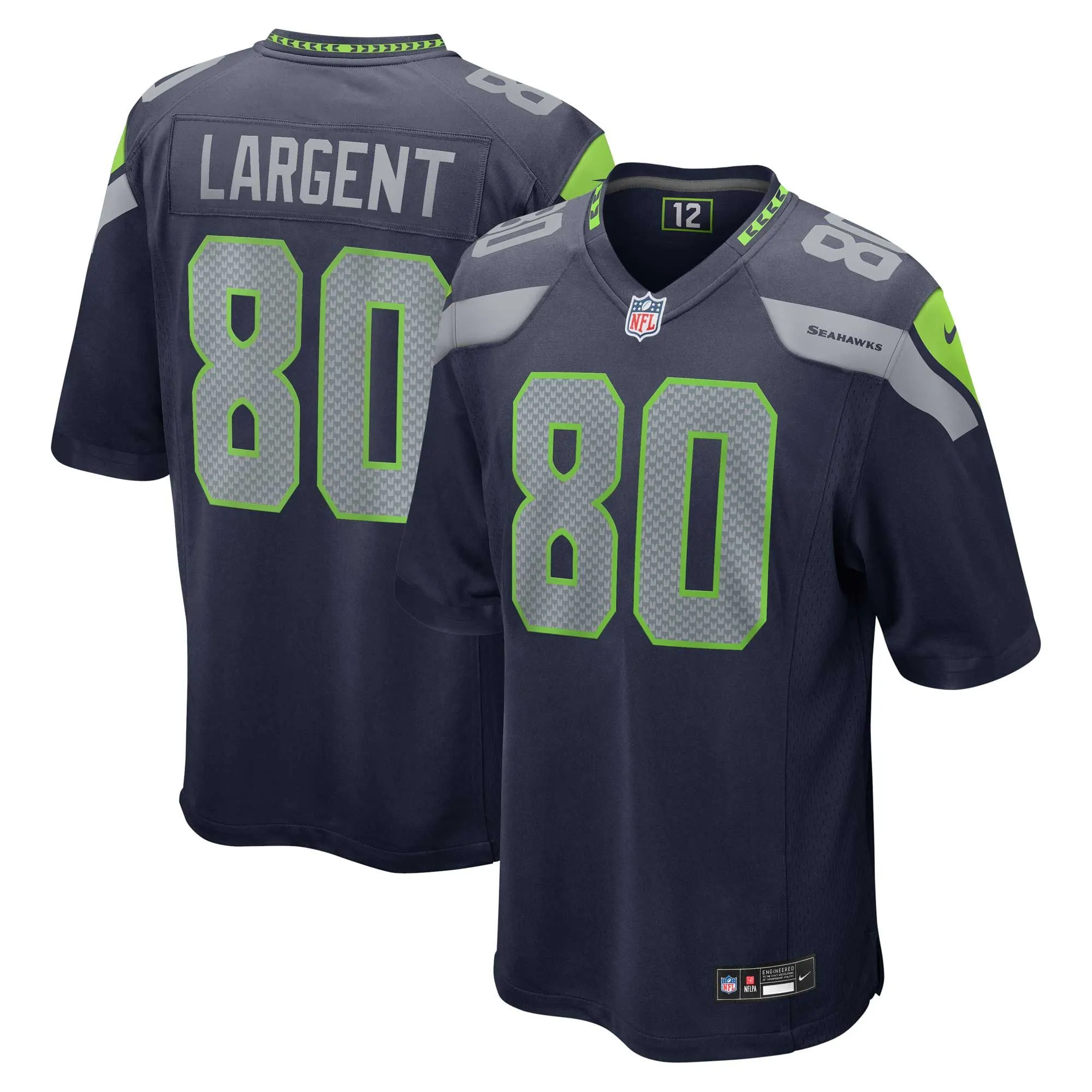 Steve Largent Seattle Seahawks  Retired Player Game Jersey - College Navy